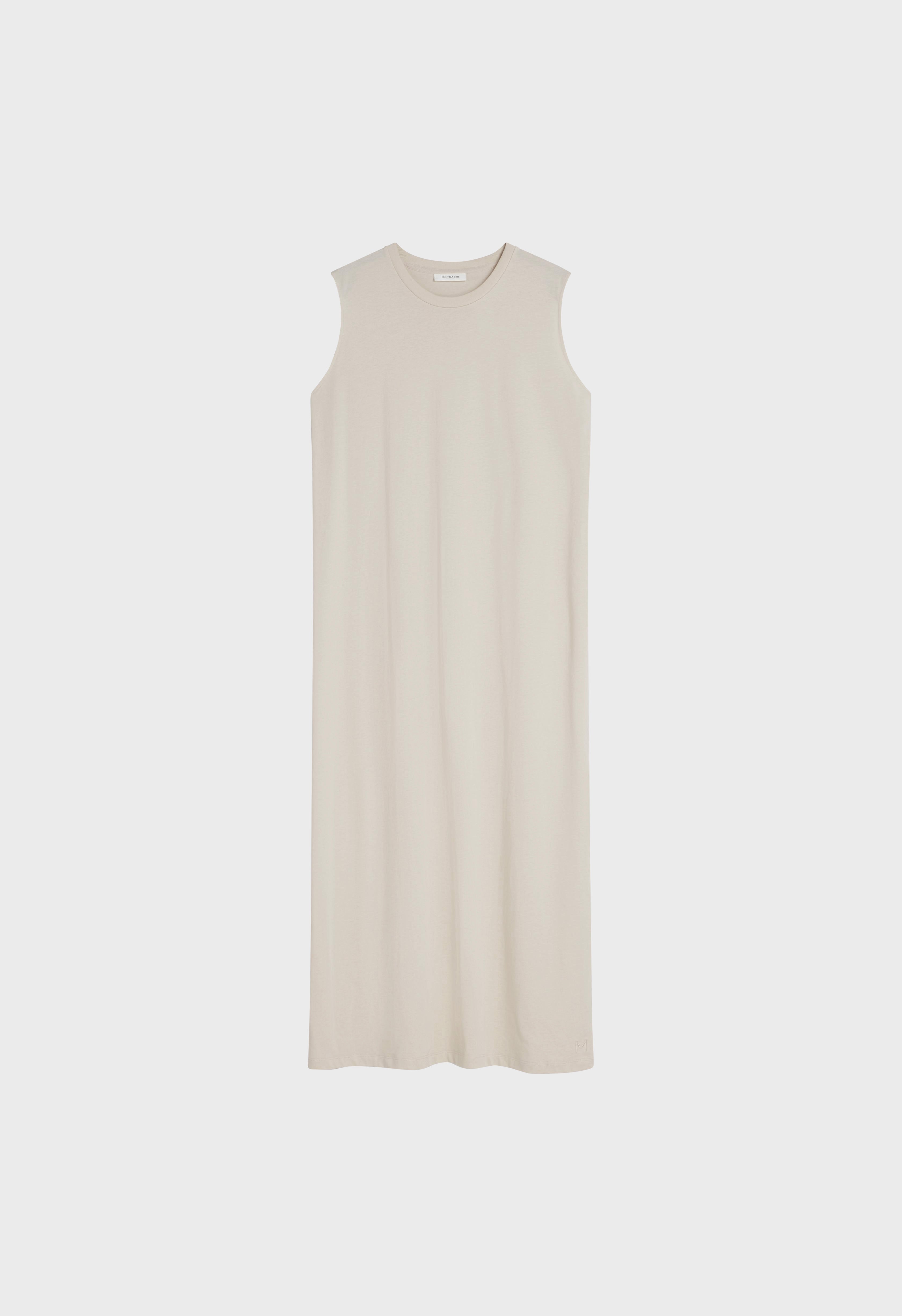 Cotton Sleeveless Dress | Sand