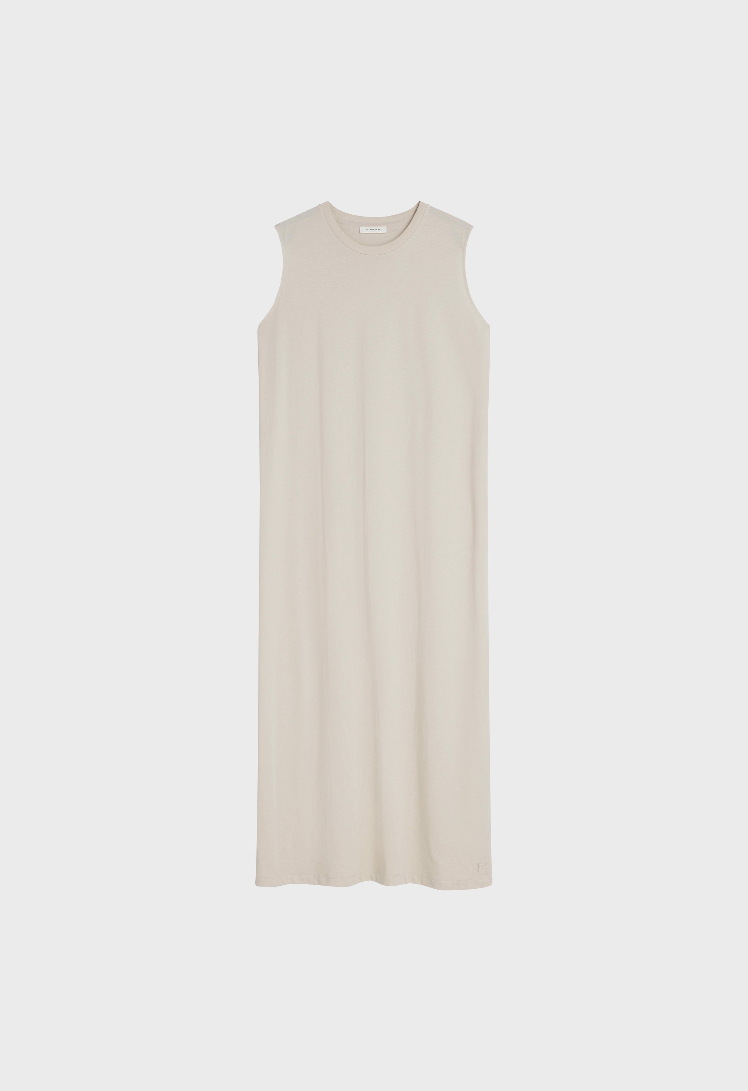 Cotton Sleeveless Dress | Sand