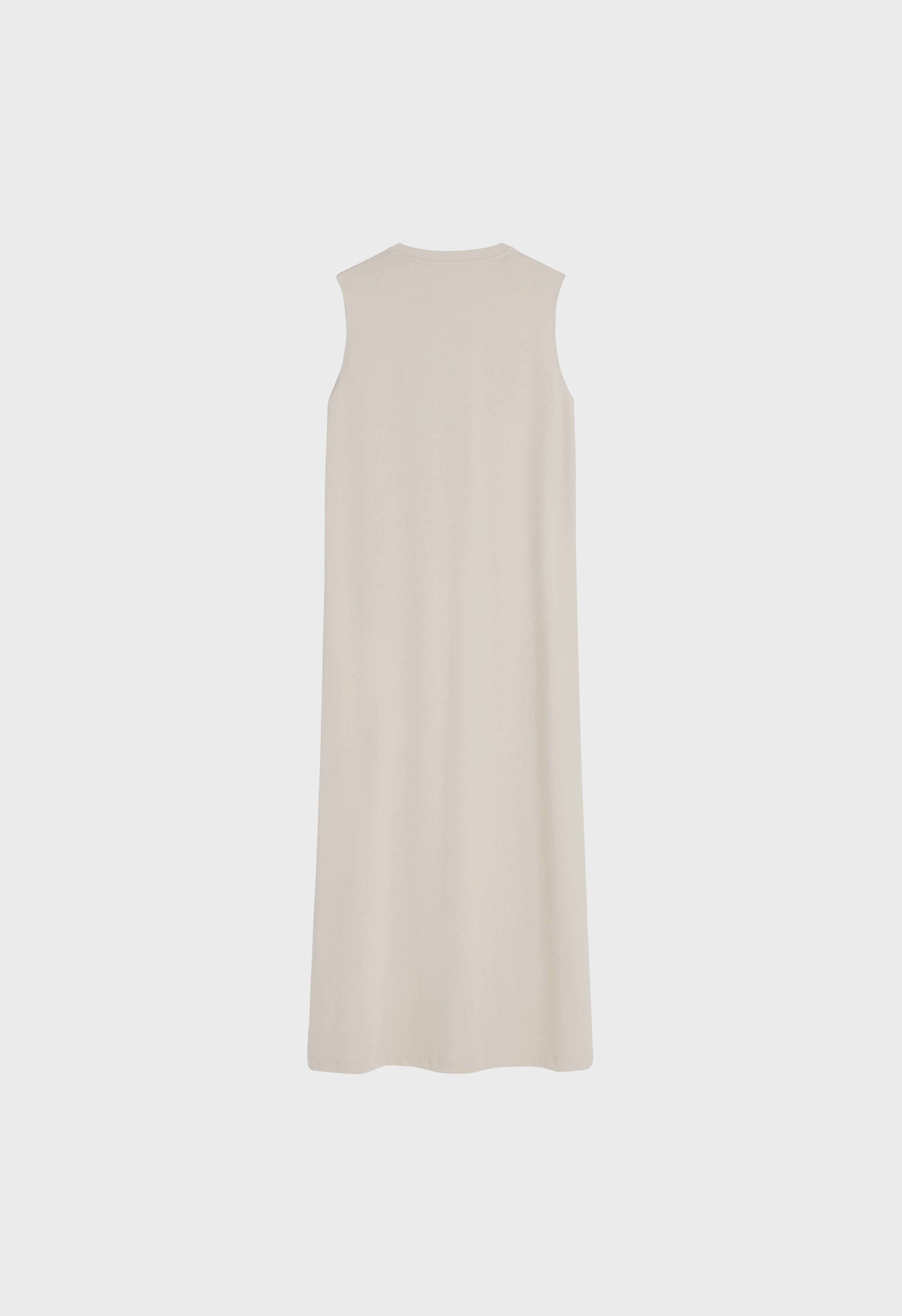 Cotton Sleeveless Dress | Soft Taupe