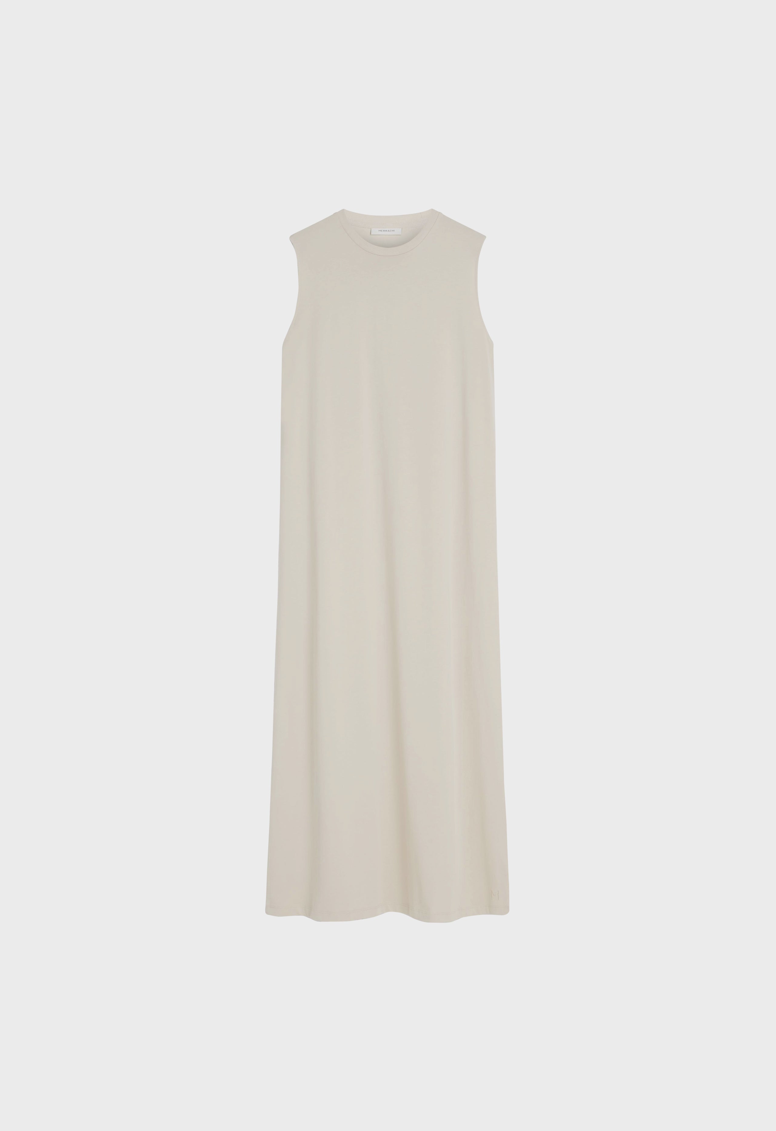 Cotton Sleeveless Dress | Soft Taupe