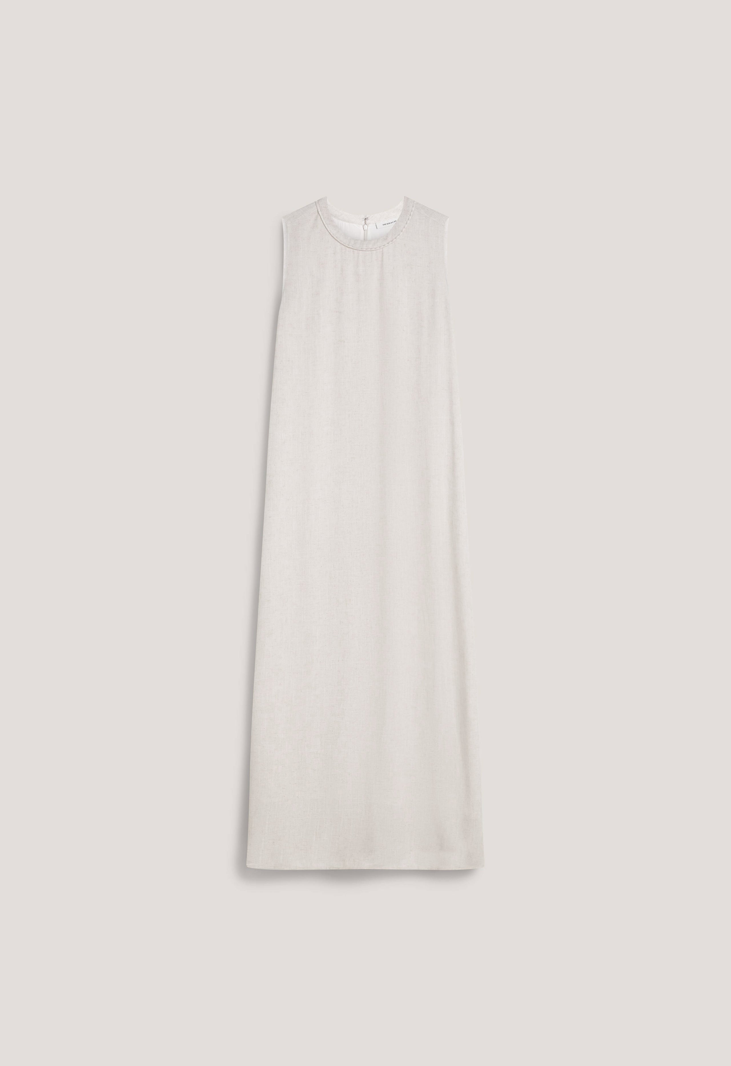 Linen Sleeveless Dress | Beige Melange