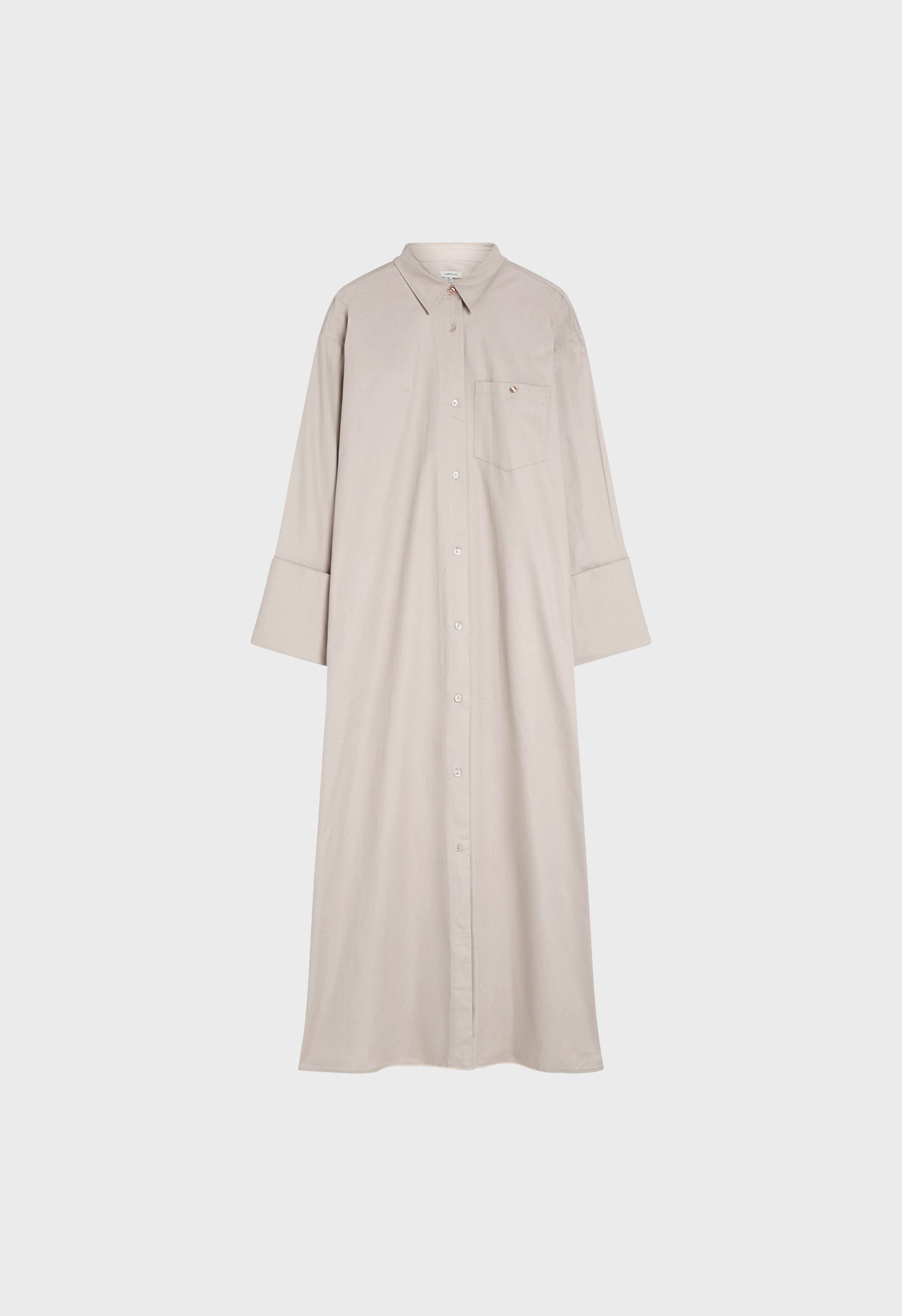 Poplin Long Shirt | Soft Taupe