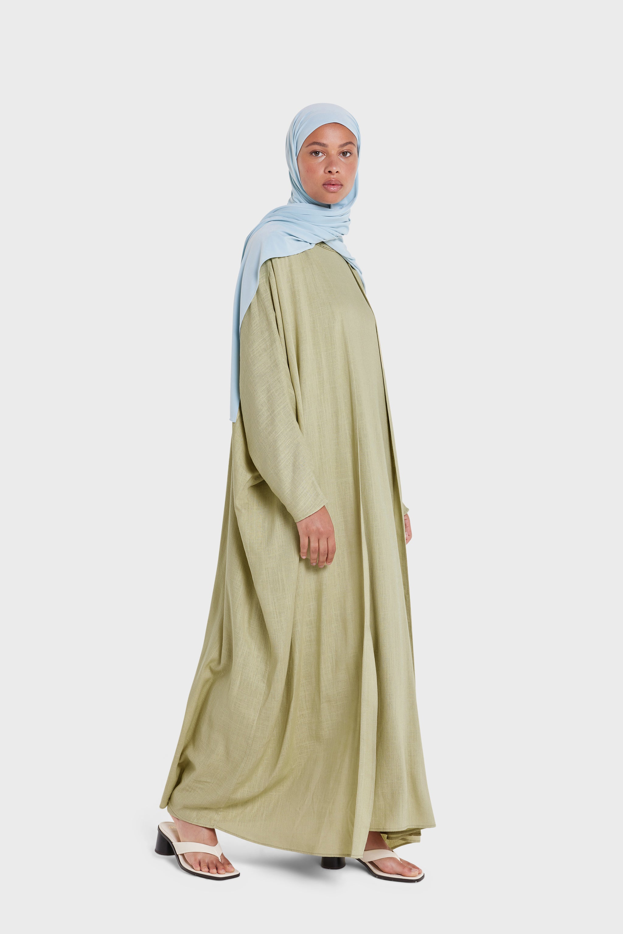 Linen Sleeveless Dress | Soft Khaki