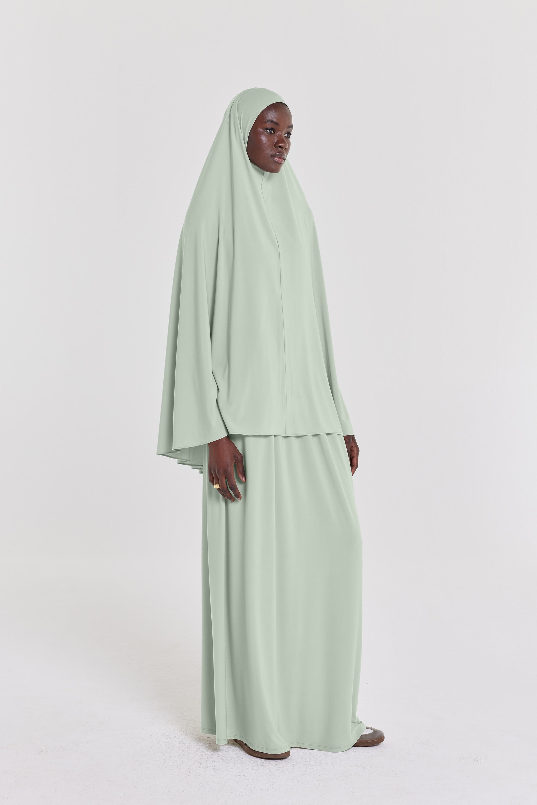 Premium Jersey Khimaar | Misty Green