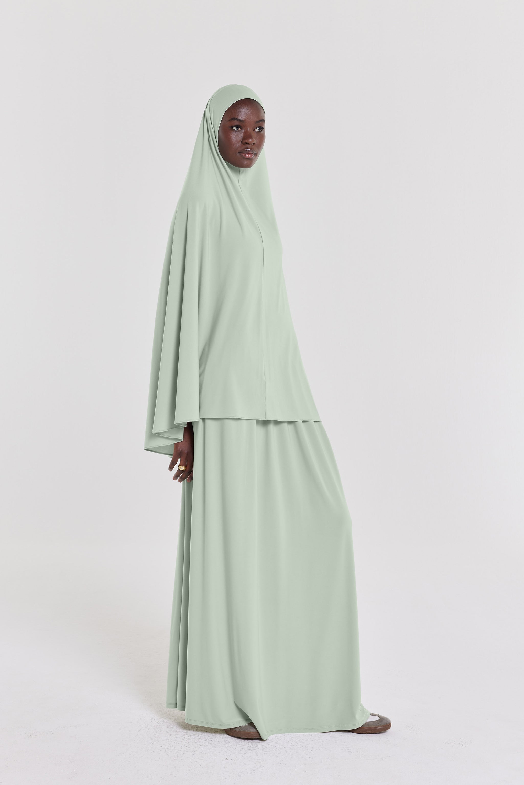 Premium Jersey Khimaar | Misty Green