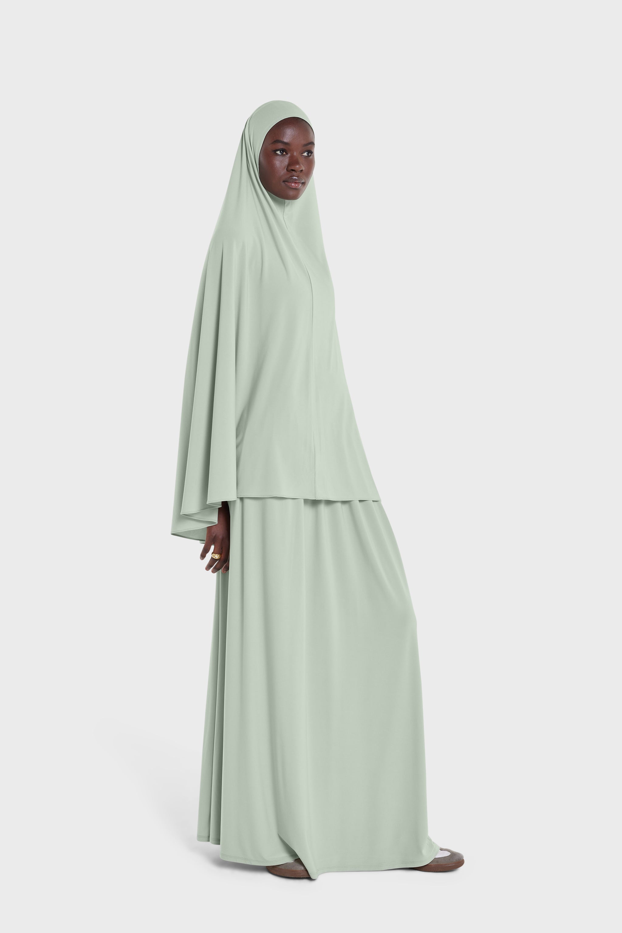 Premium Jersey Khimaar | Misty Green