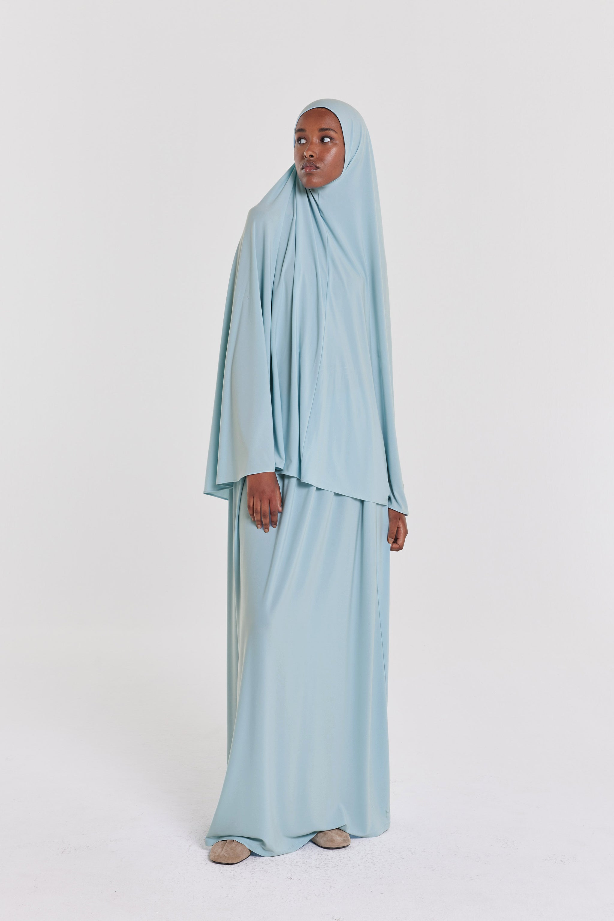 Premium Jersey Prayer Skirt | Misty Blue