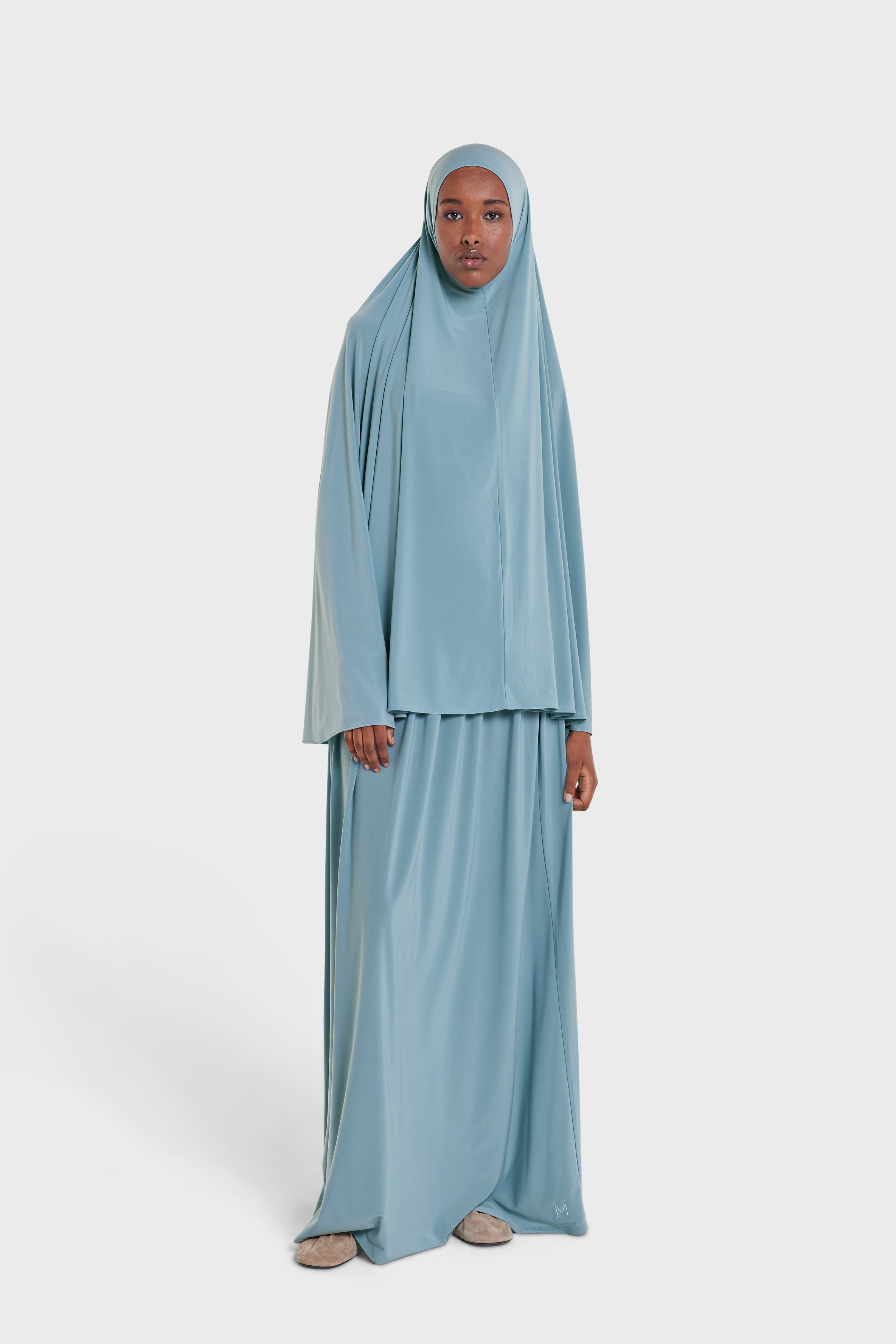 Premium Jersey Prayer Skirt | Stone Blue