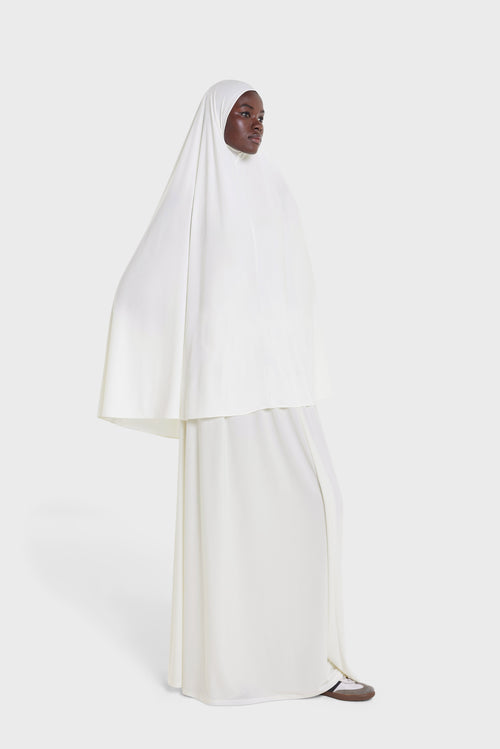 Premium Jersey Khimaar | White Cream