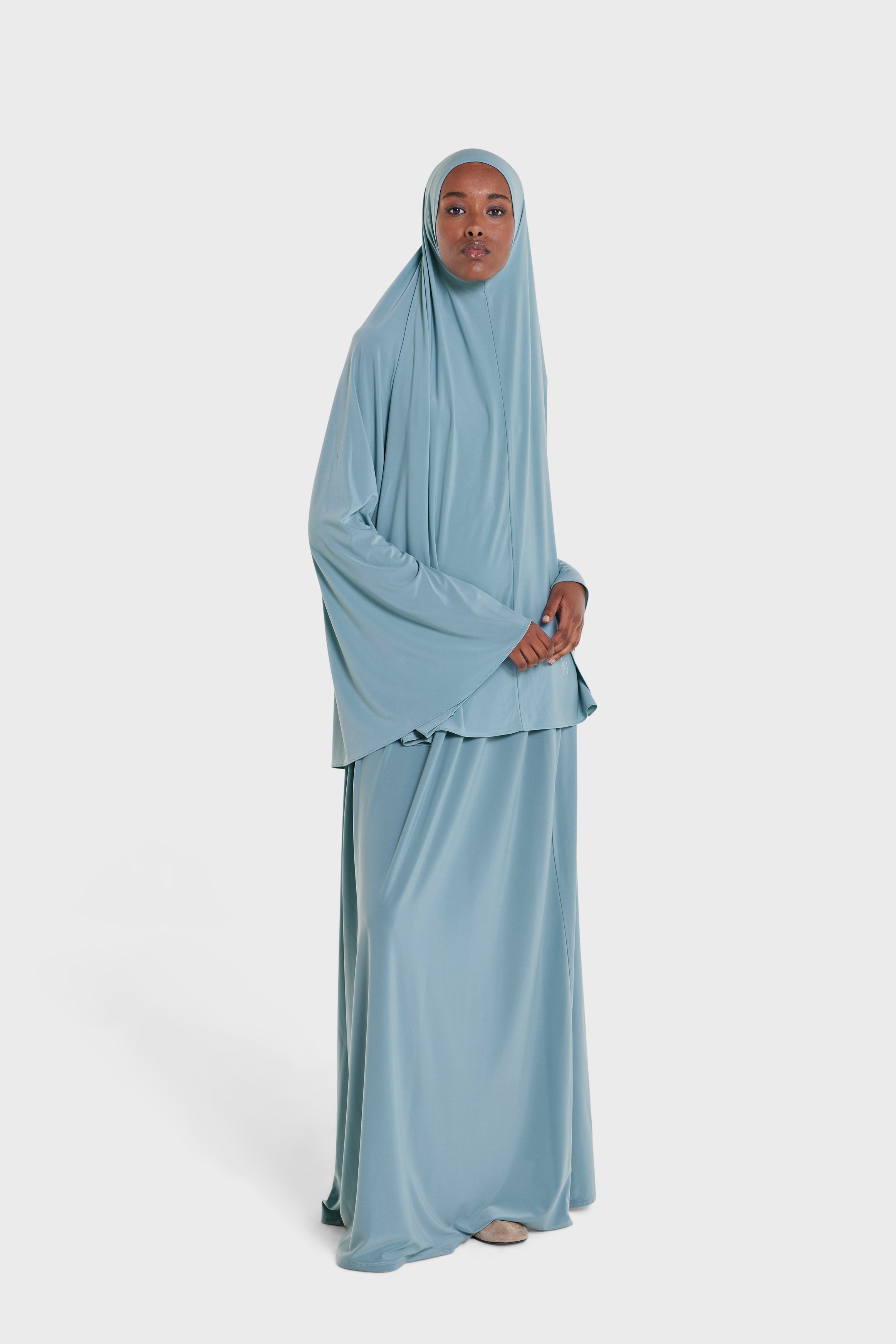 Premium Jersey Prayer Skirt | Stone Blue