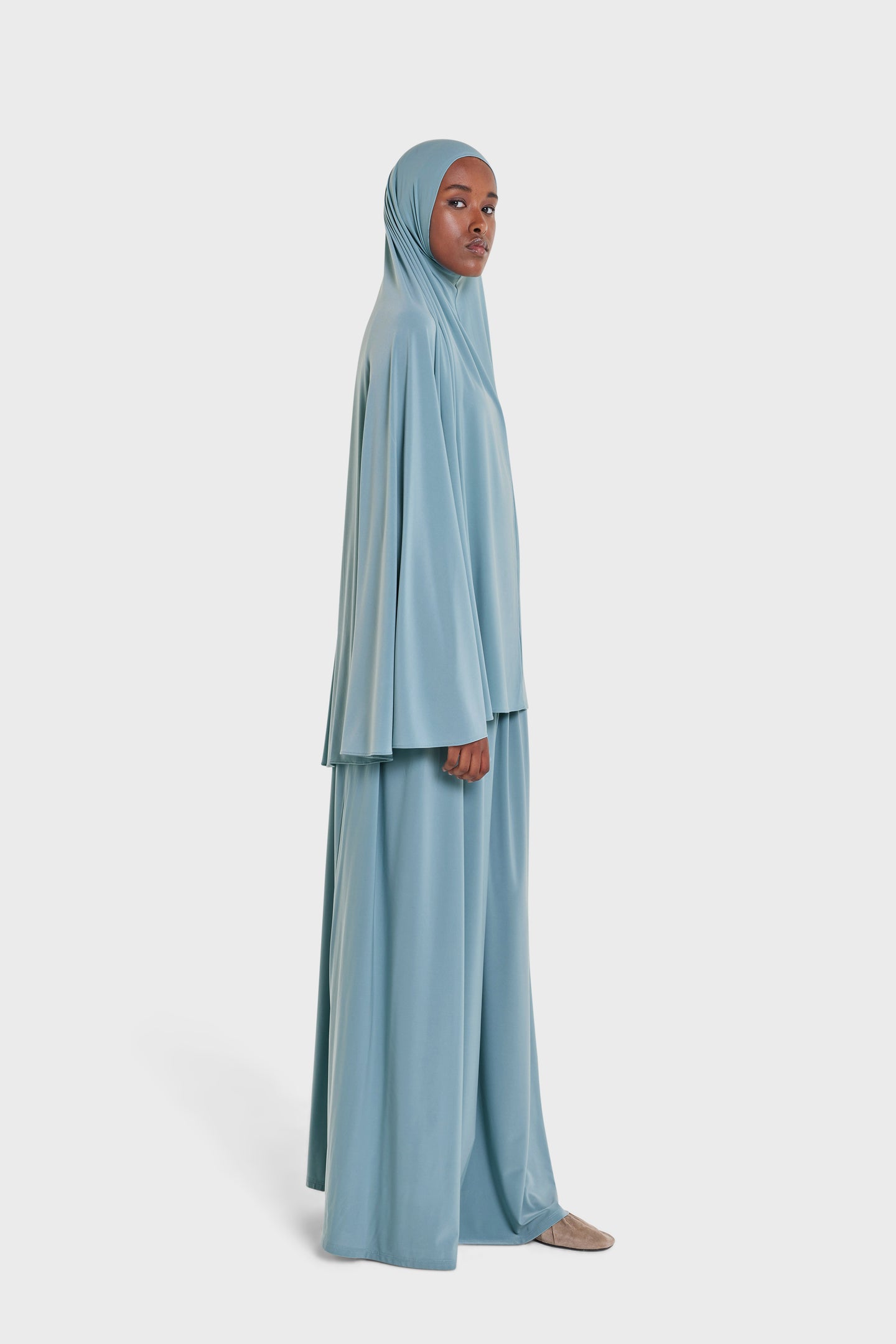 Premium Jersey Prayer Skirt | Stone Blue