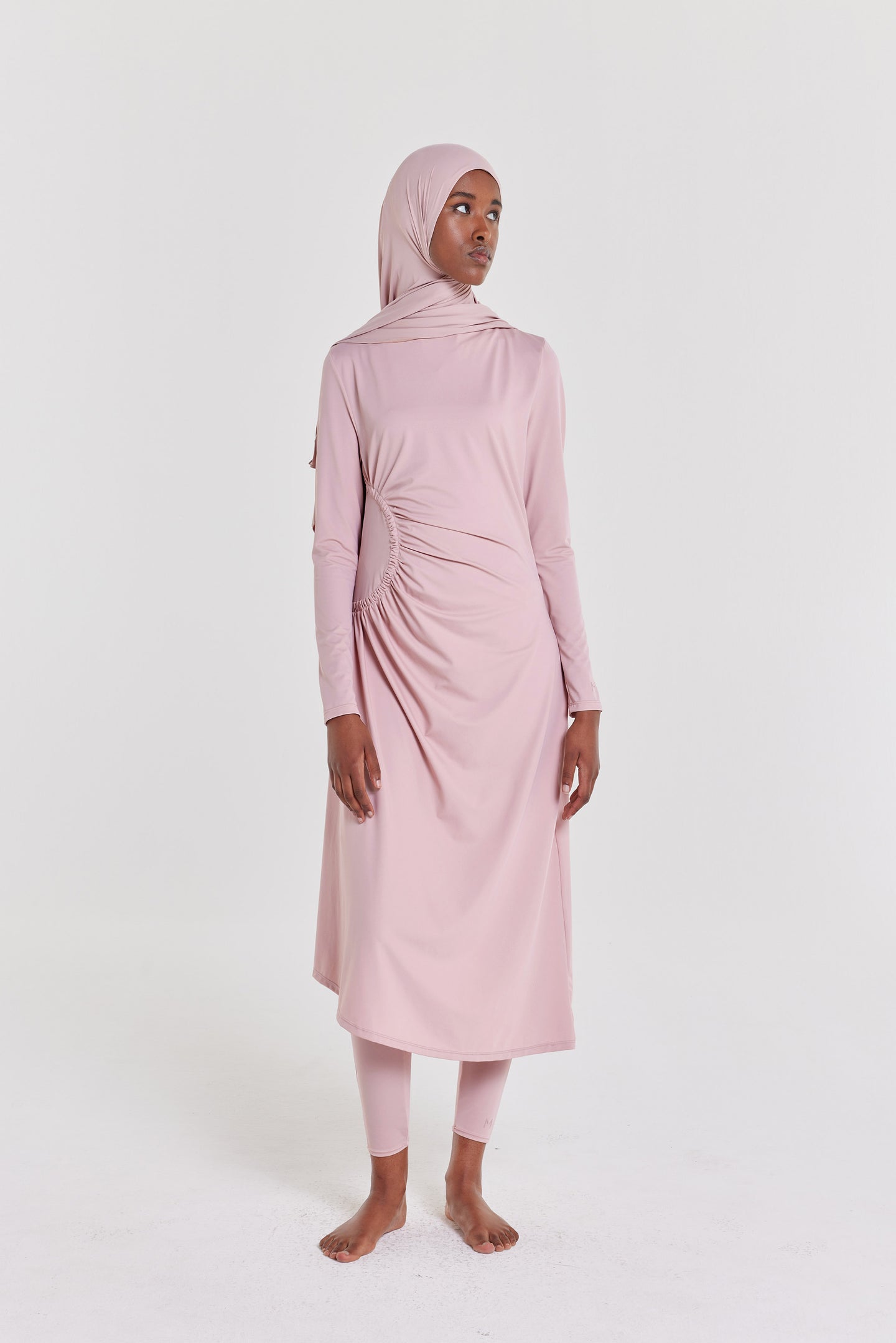 Gathered Swim Dress and Suit | Dark Rose