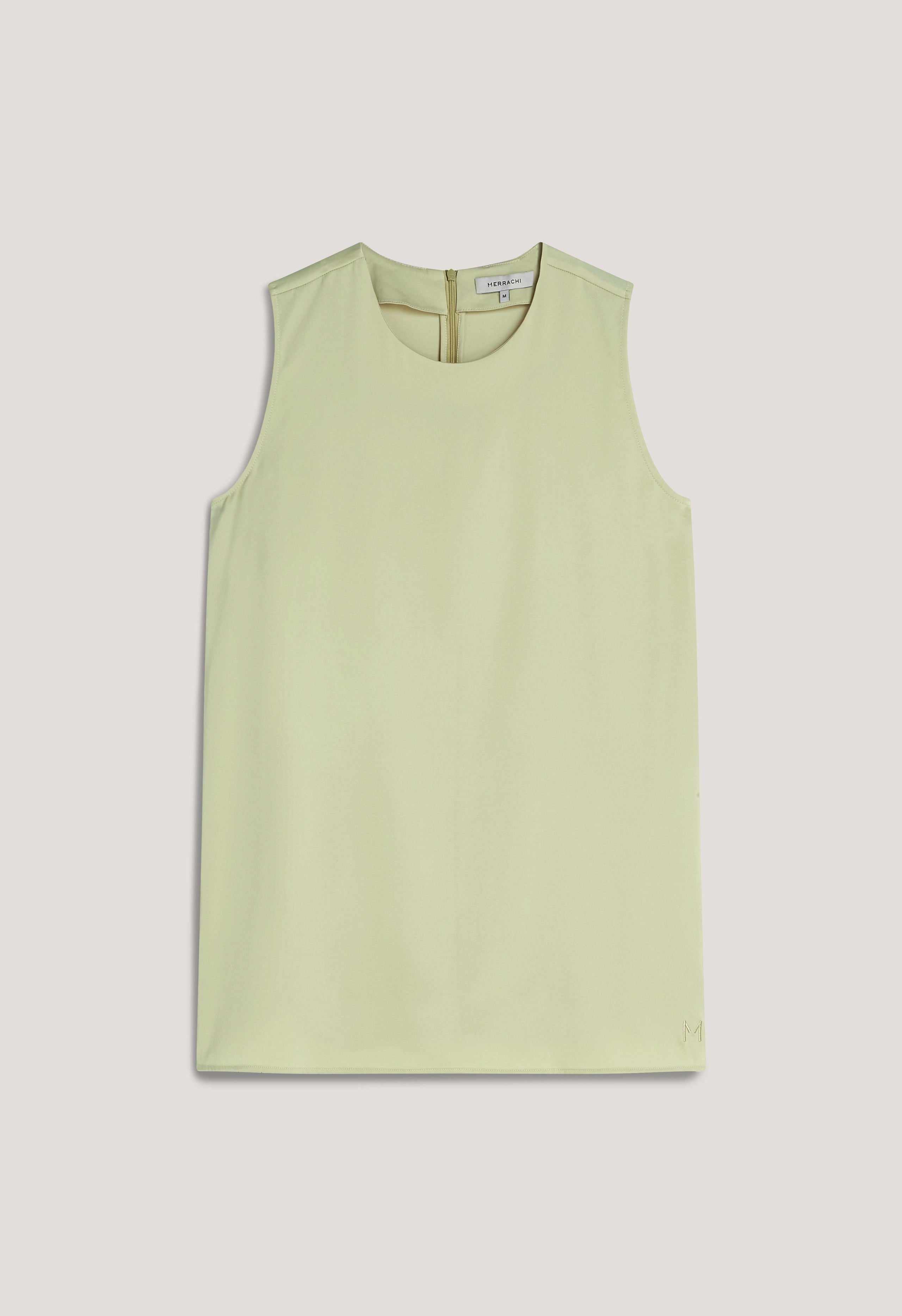 Satin Sleeveless Top | Soft Khaki