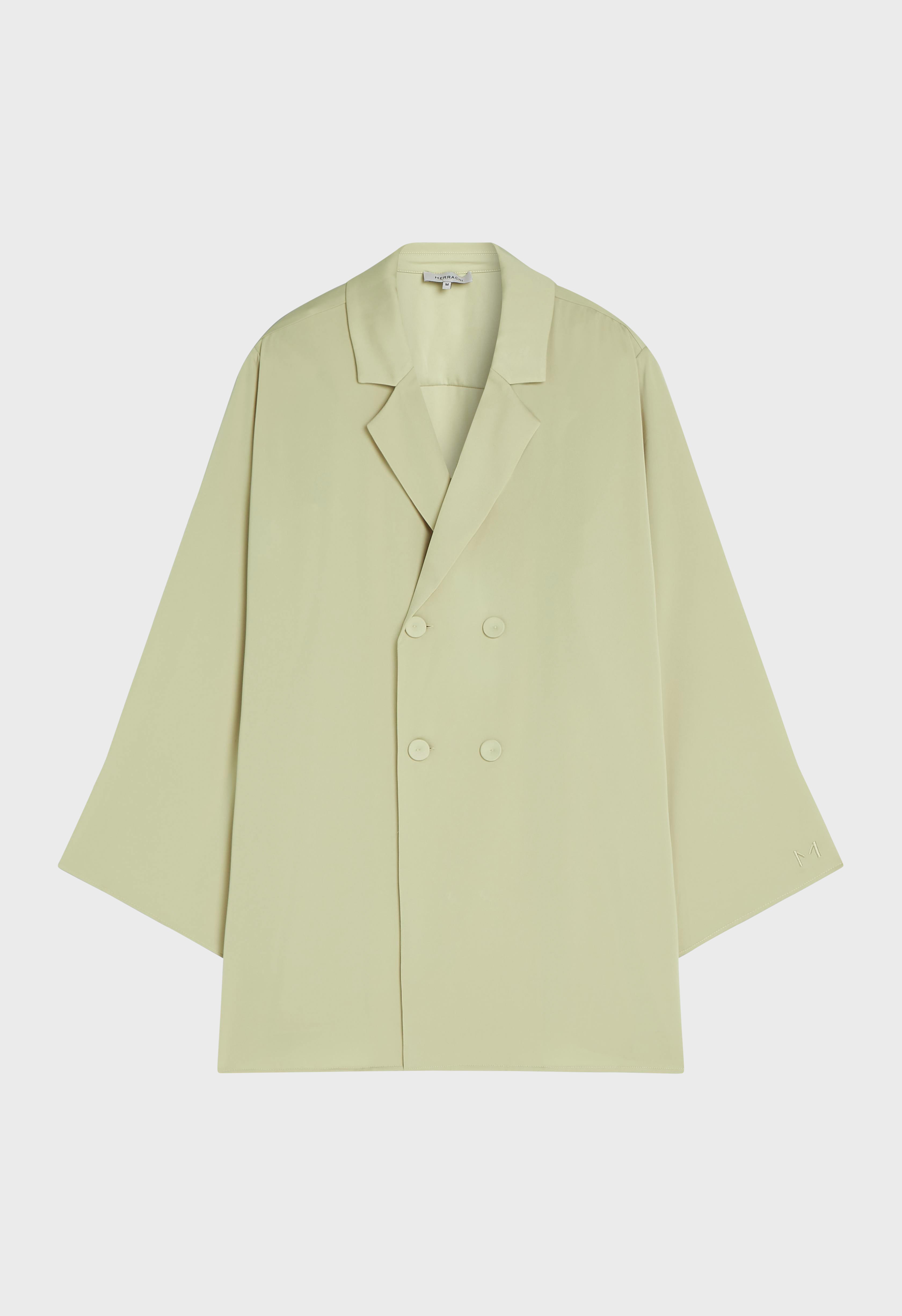 Satin Summer Blazer | Soft Khaki