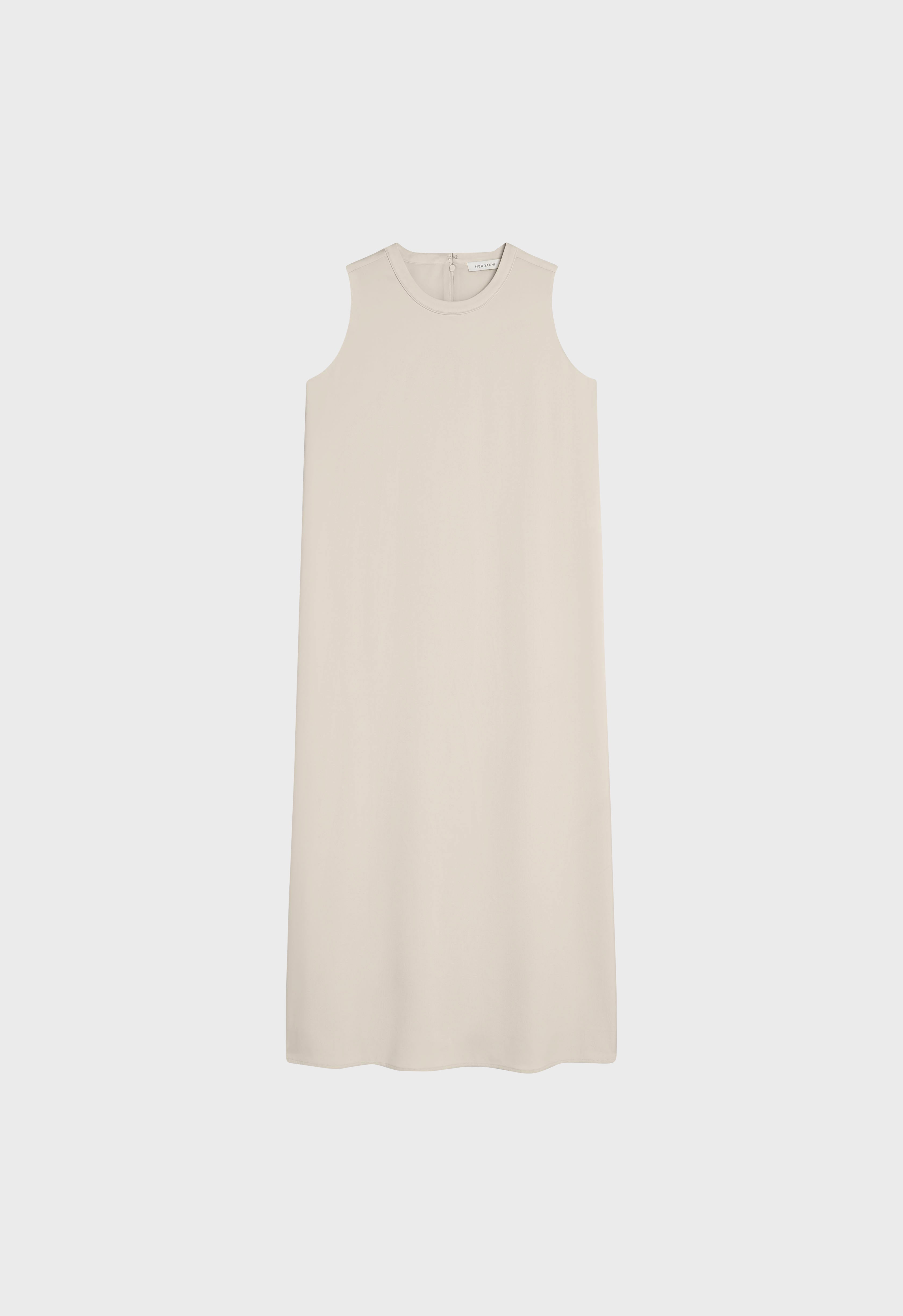 Sleeveless Satin Dress | Sand