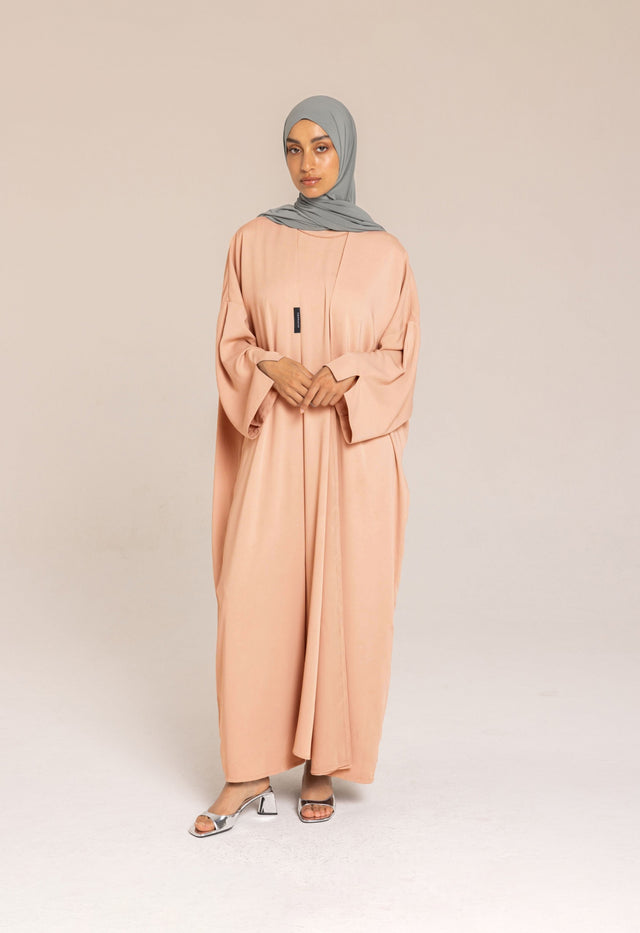 Woven Abaya | Pastel Orange