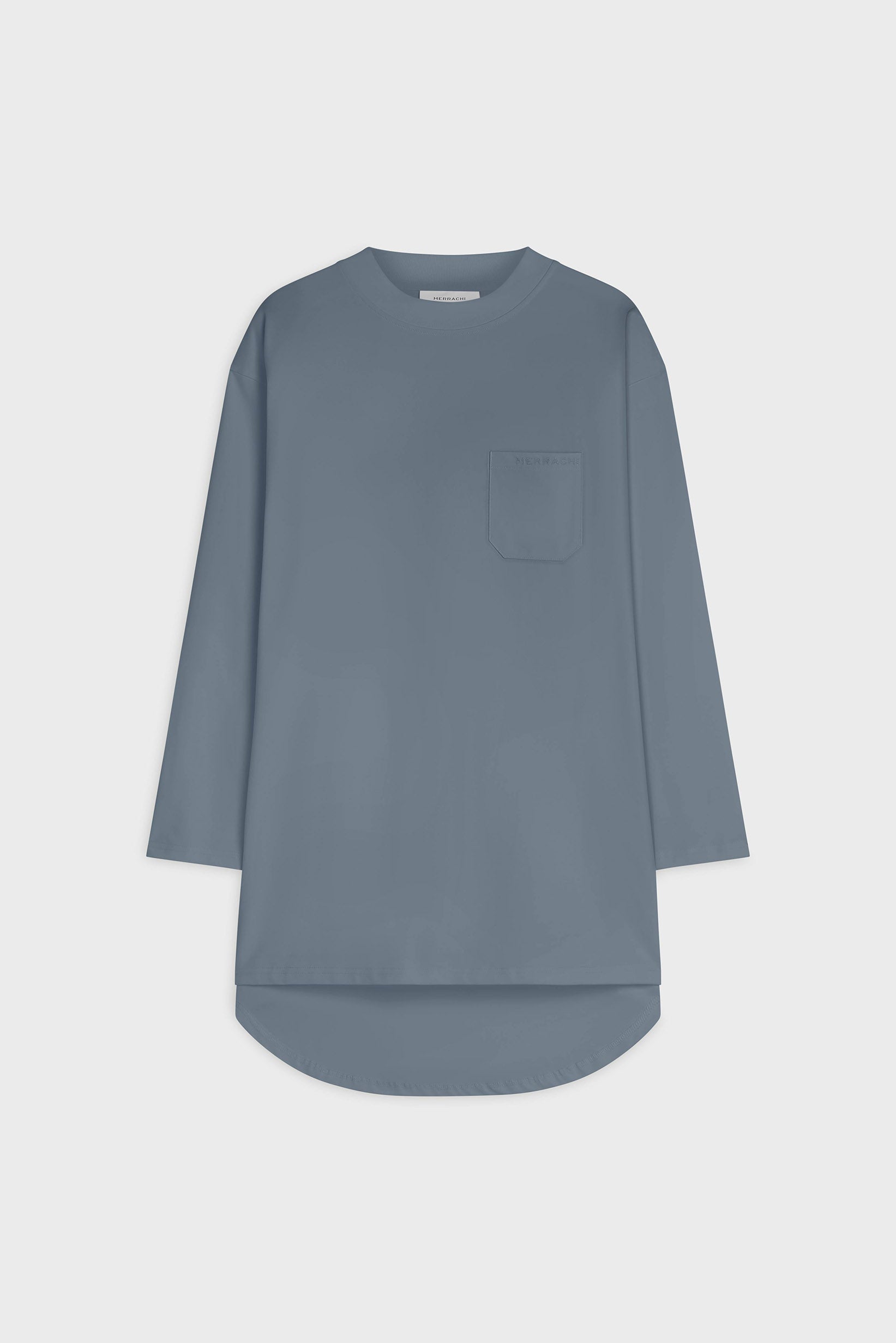 Oversized Cotton Tee | Dusty Indigo