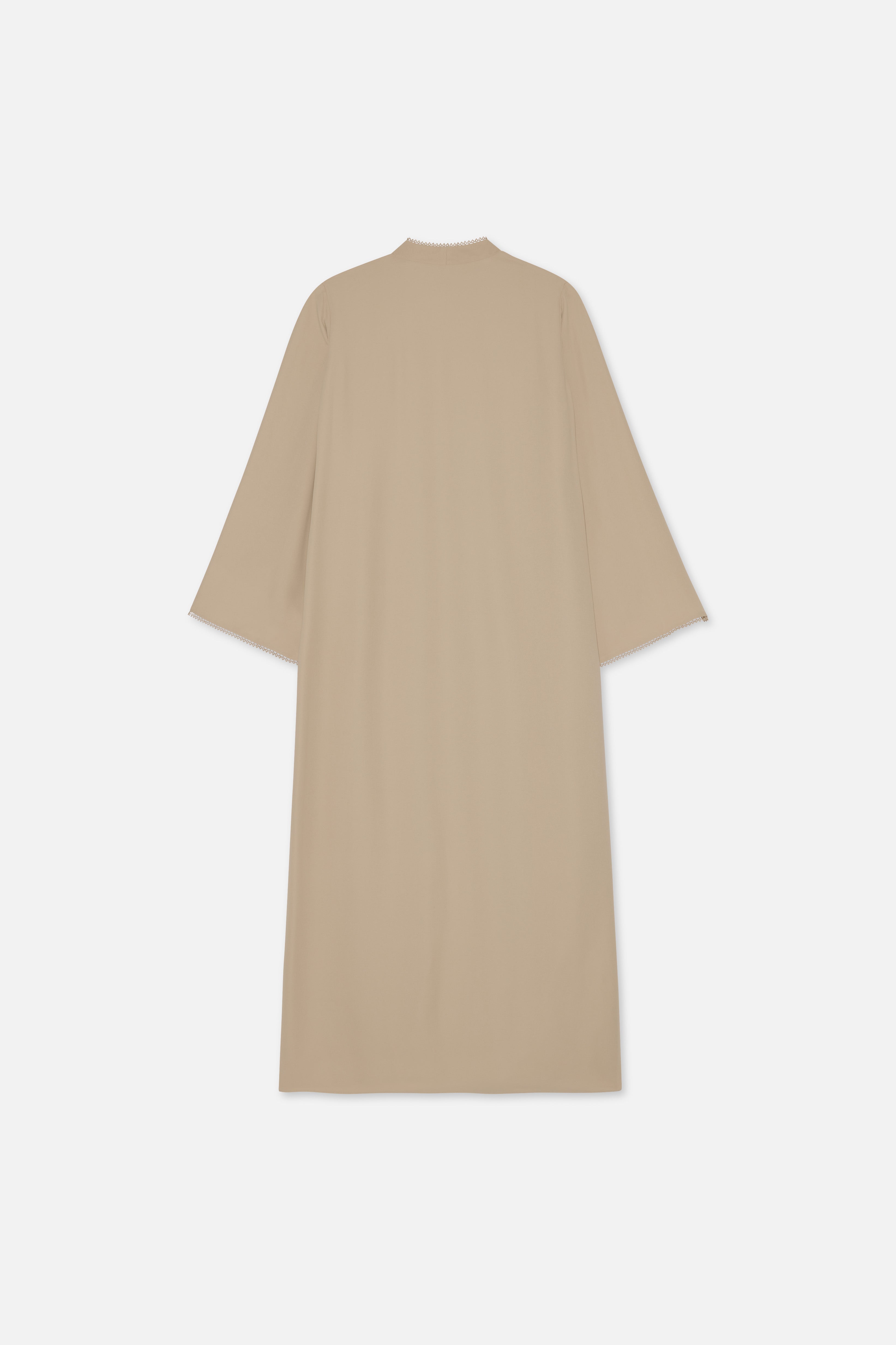 Picot Edge Abaya | Mocha