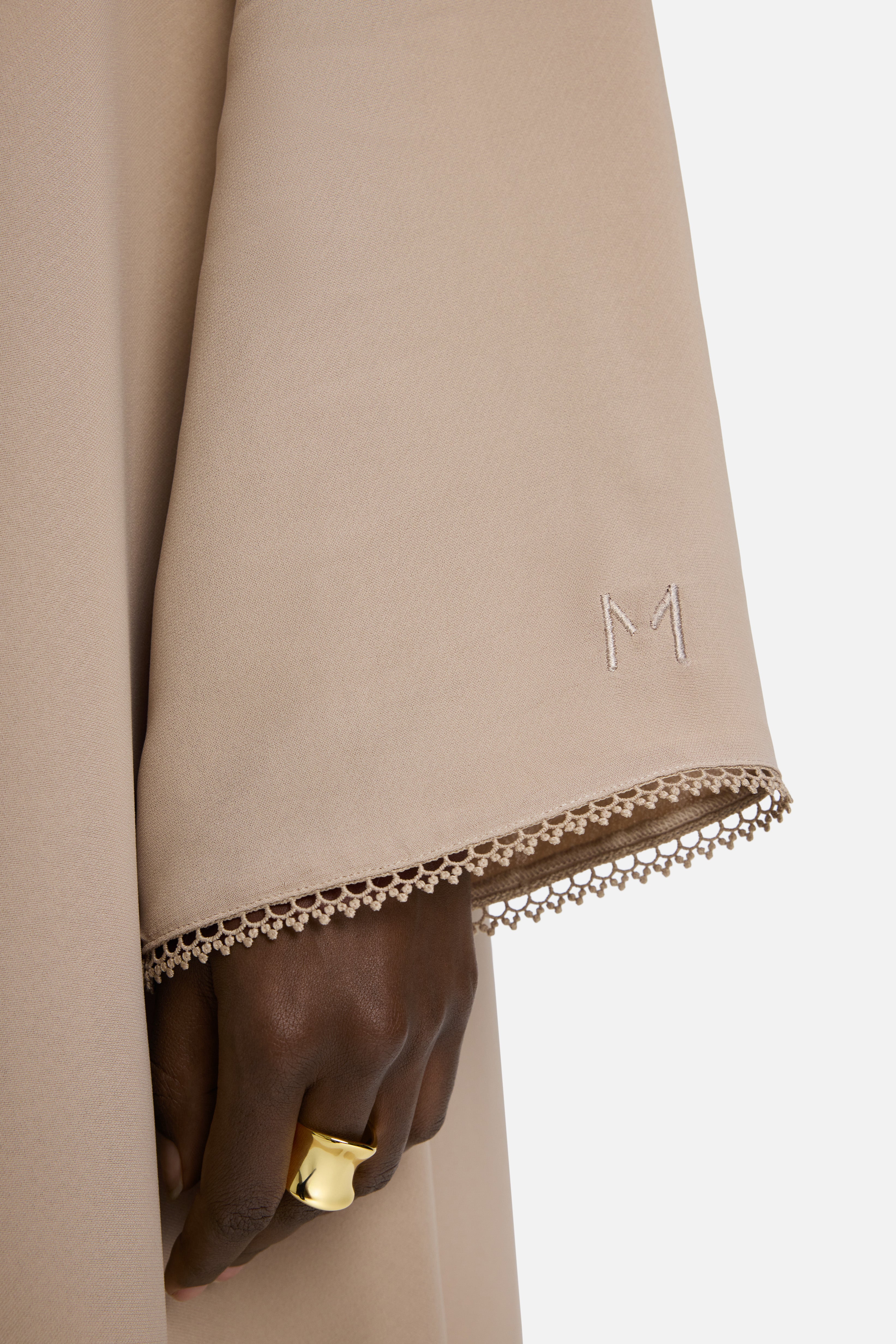 Picot Neck Dress | Mocha