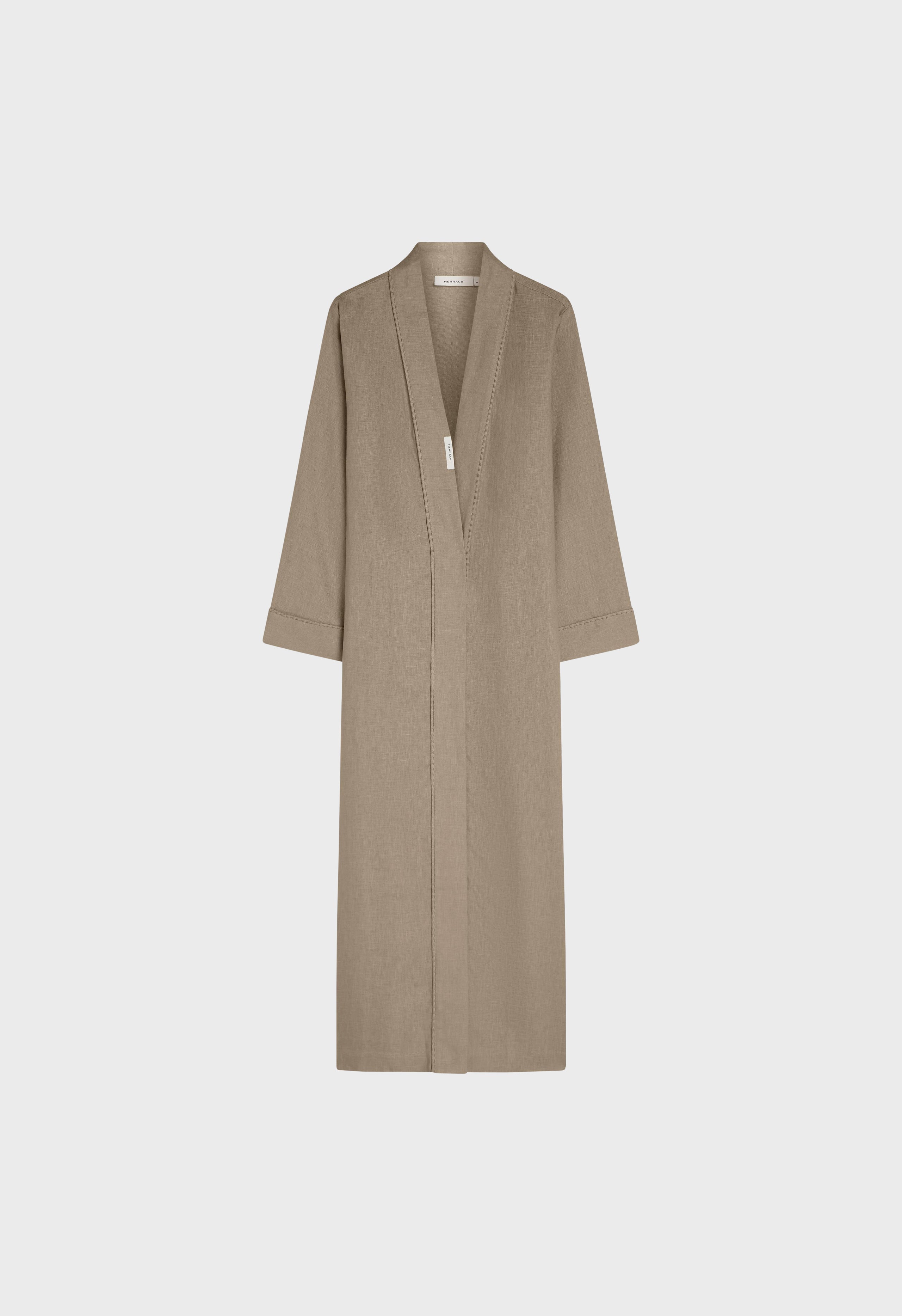 Plain Linen Abaya | Light Khaki