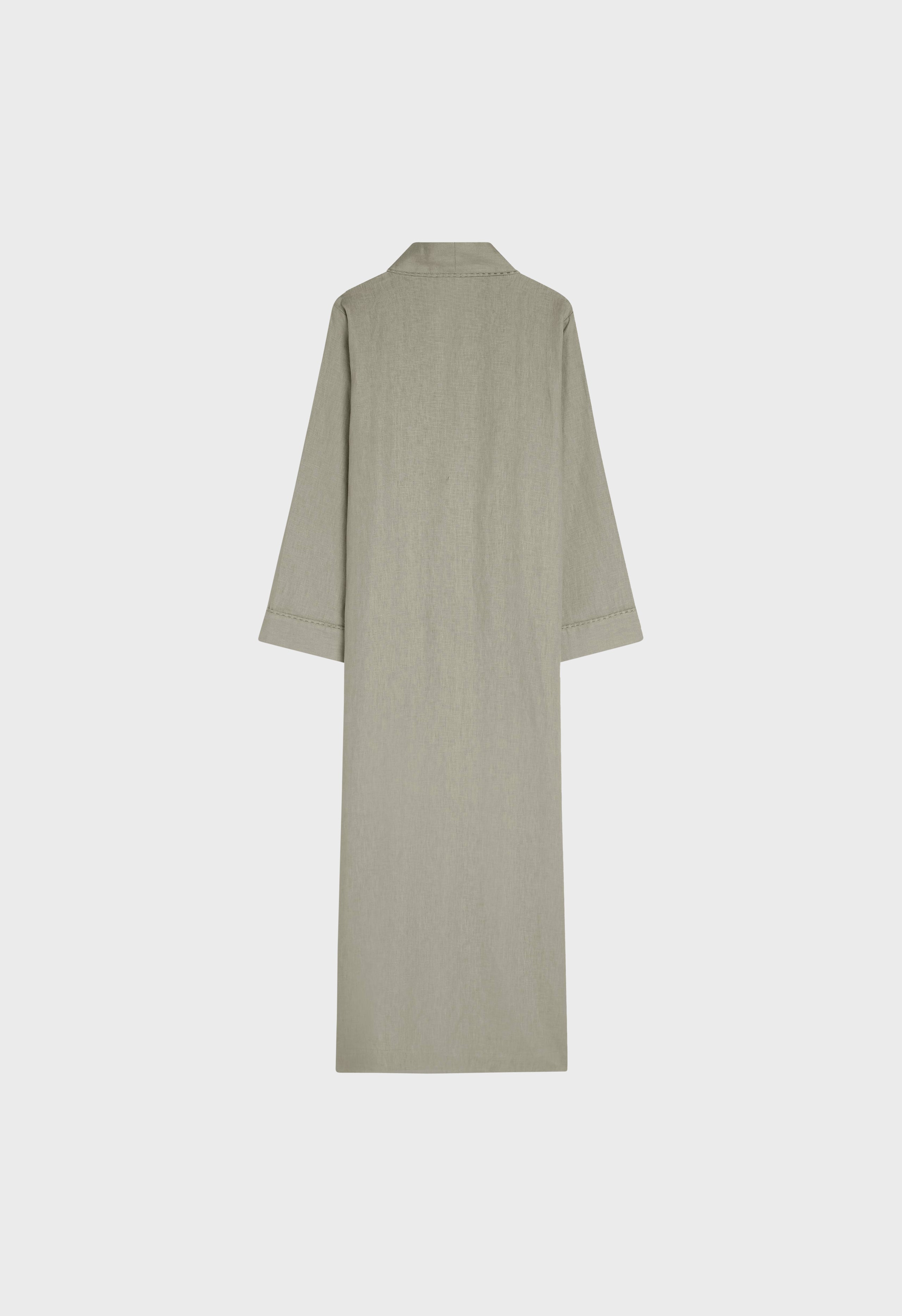 Plain Linen Abaya | Light Sage