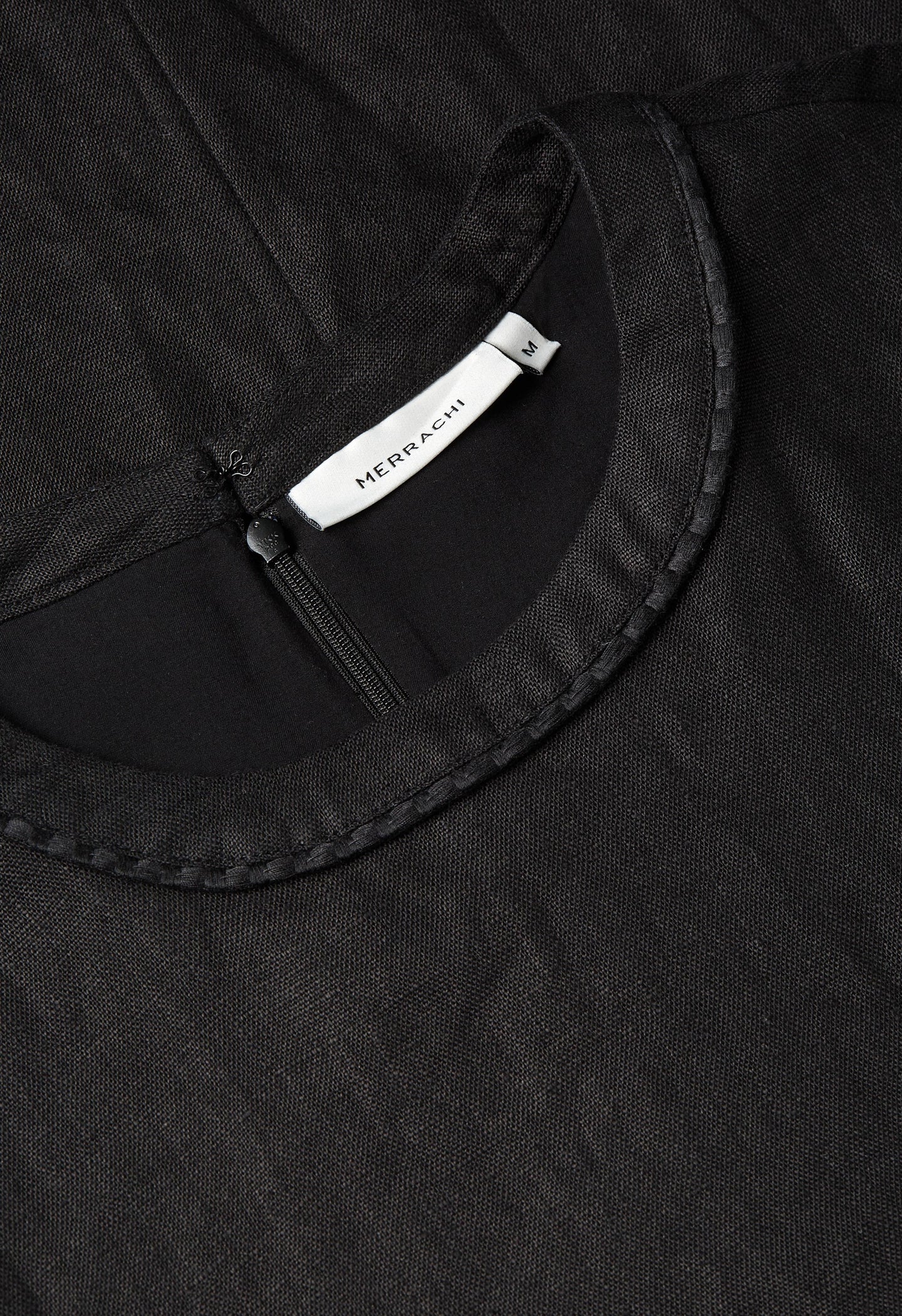 Plain Linen Dress | Black