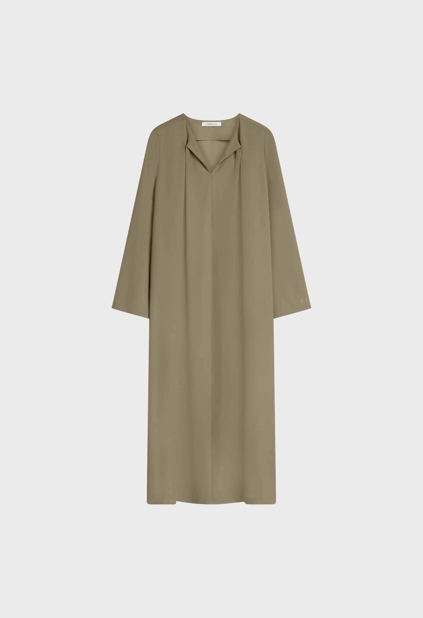 Pleated Neck Dress | Desert Brown