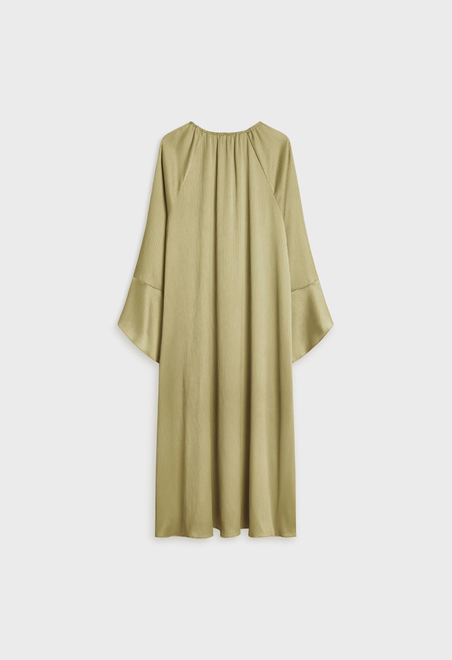 Plisse Sleeve Dress | Grey Green