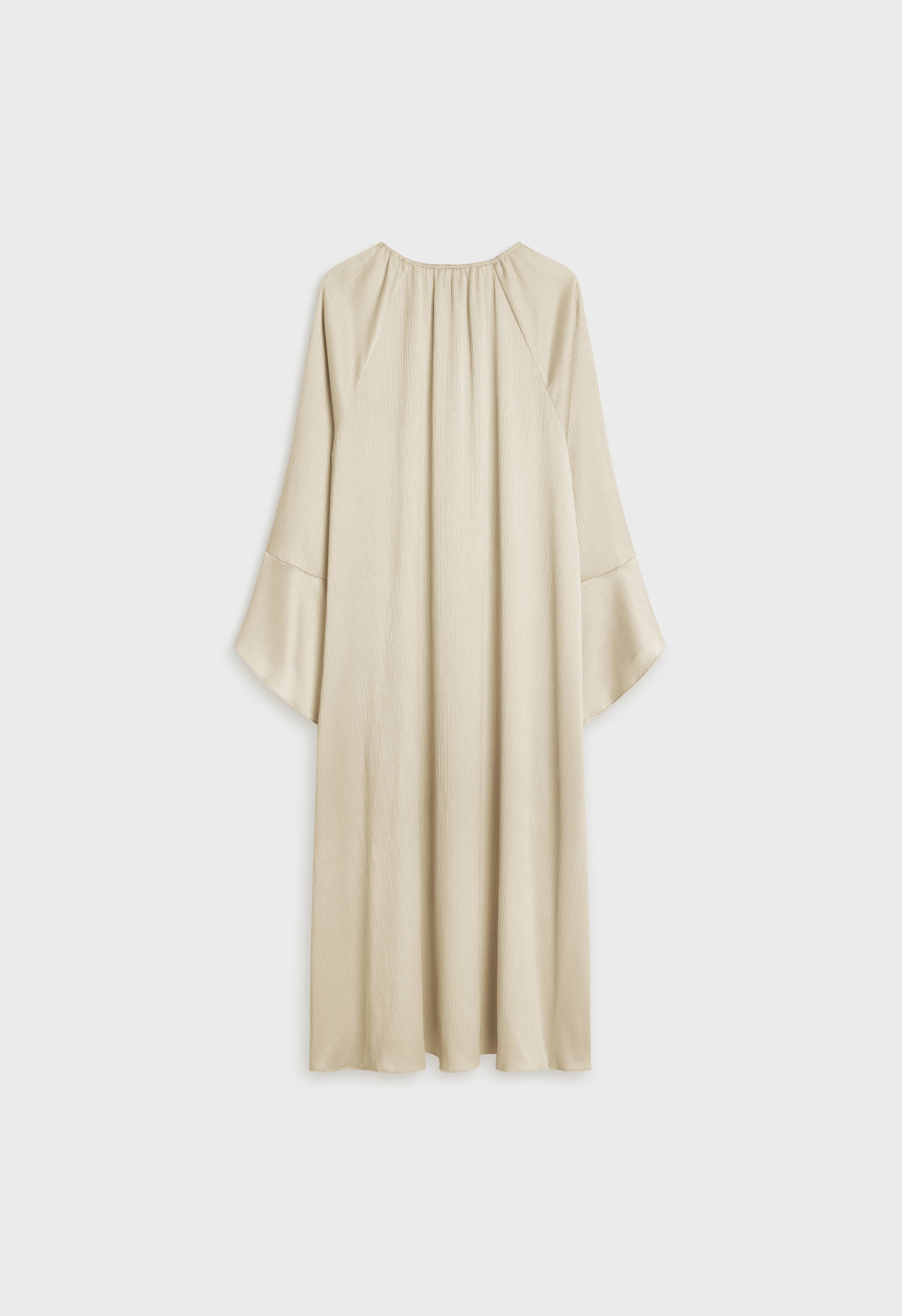 Plisse Sleeve Dress | Sand