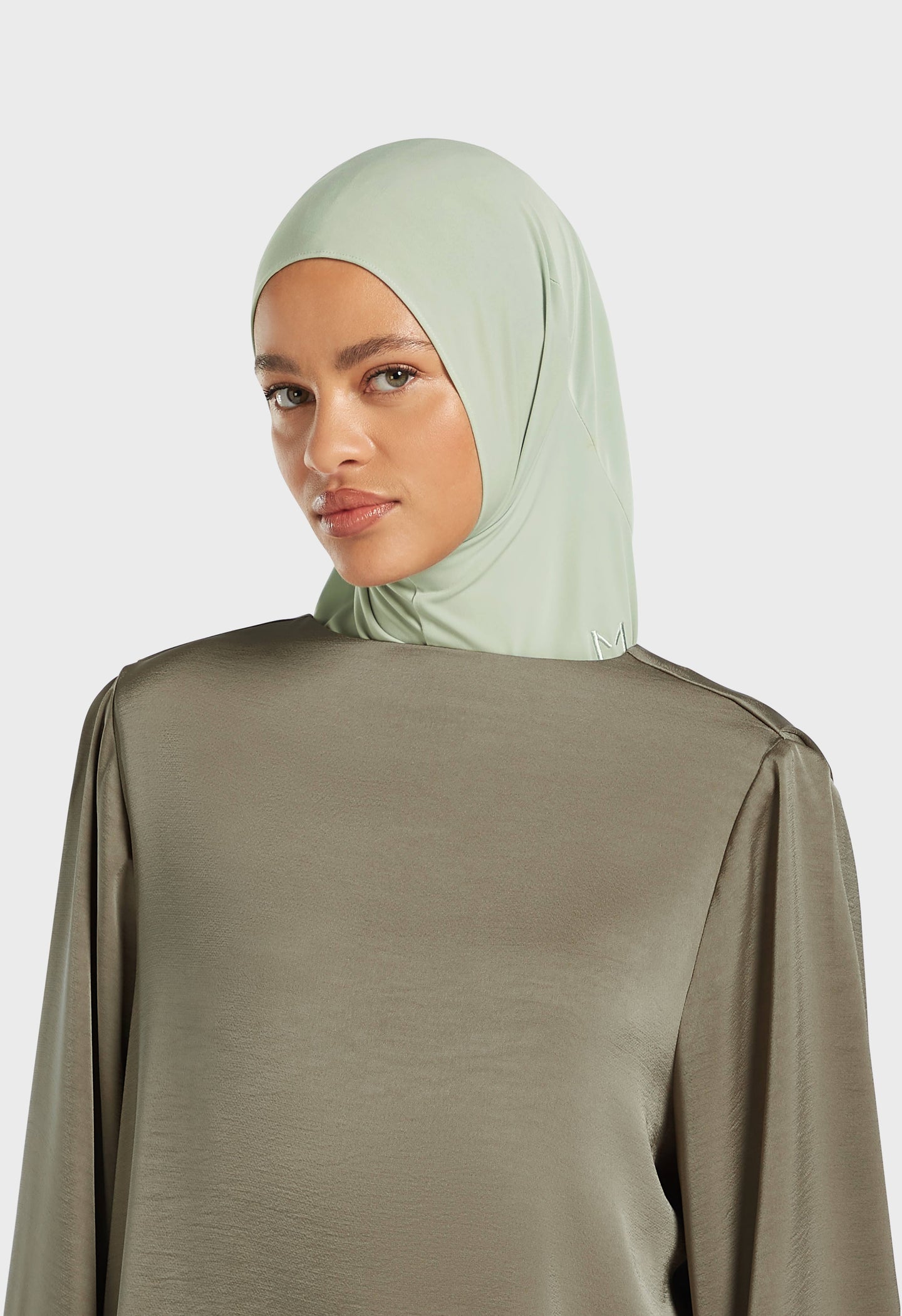 Premium Jersey Hijab | Aqua Gray