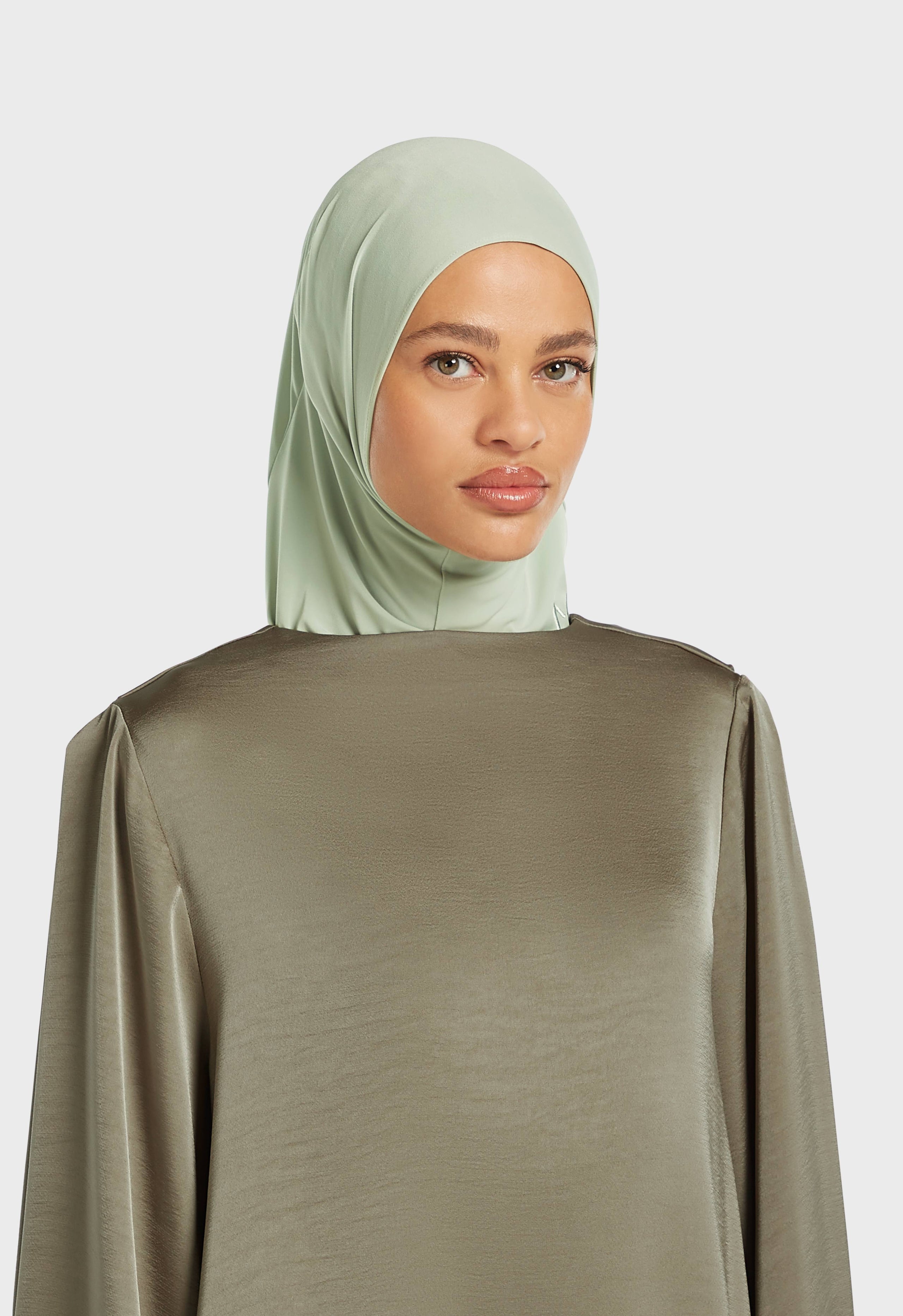 Premium Jersey Hijab | Aqua Gray