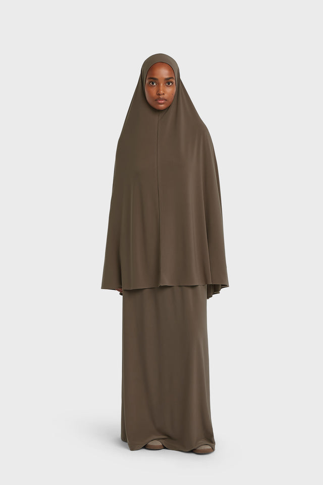 Premium Jersey Khimaar | Ash Brown