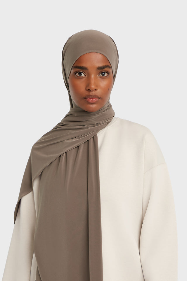 Premium Jersey Scarf | Ash Brown