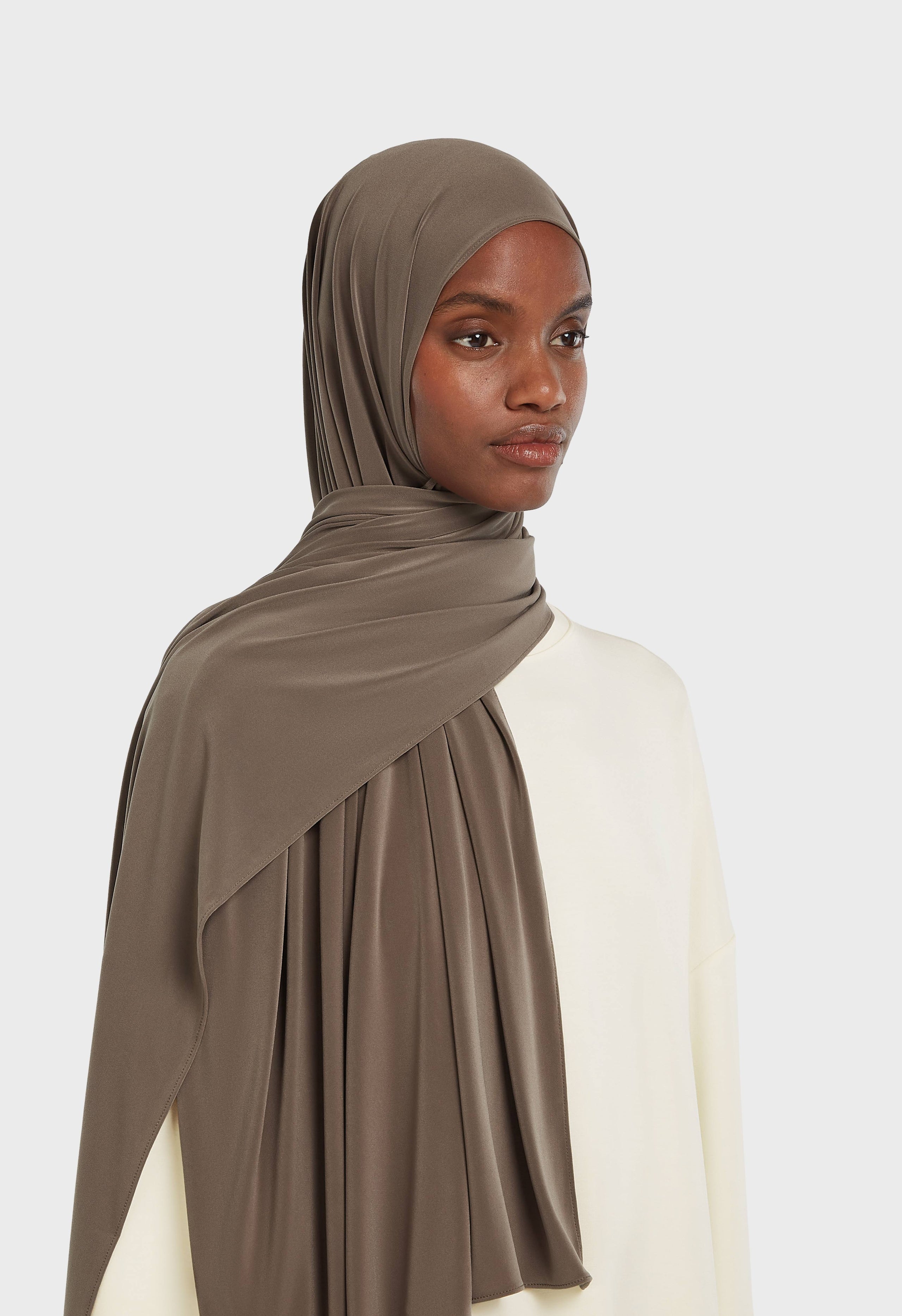 Premium Jersey Scarf | Ash Brown