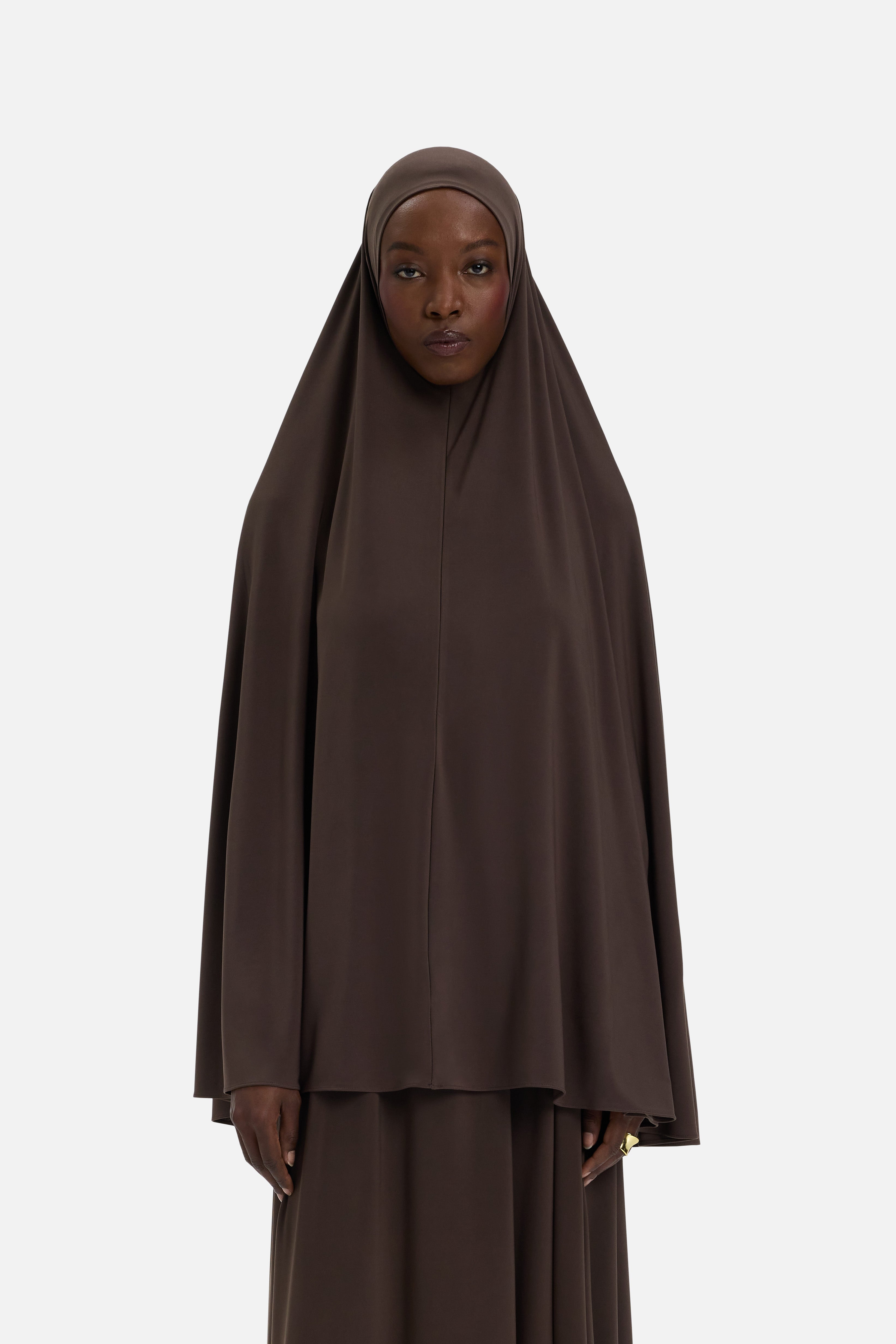 Premium Jersey Khimaar | Dark Brown