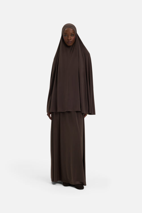 Premium Jersey Prayer Skirt | Dark Brown