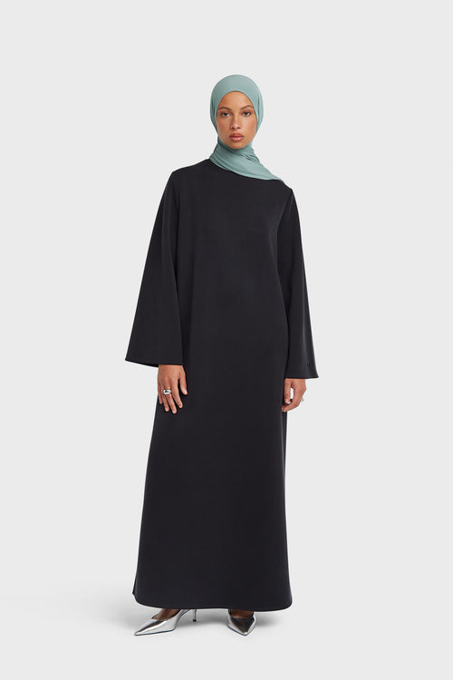 Rayon Jersey Dress | Black