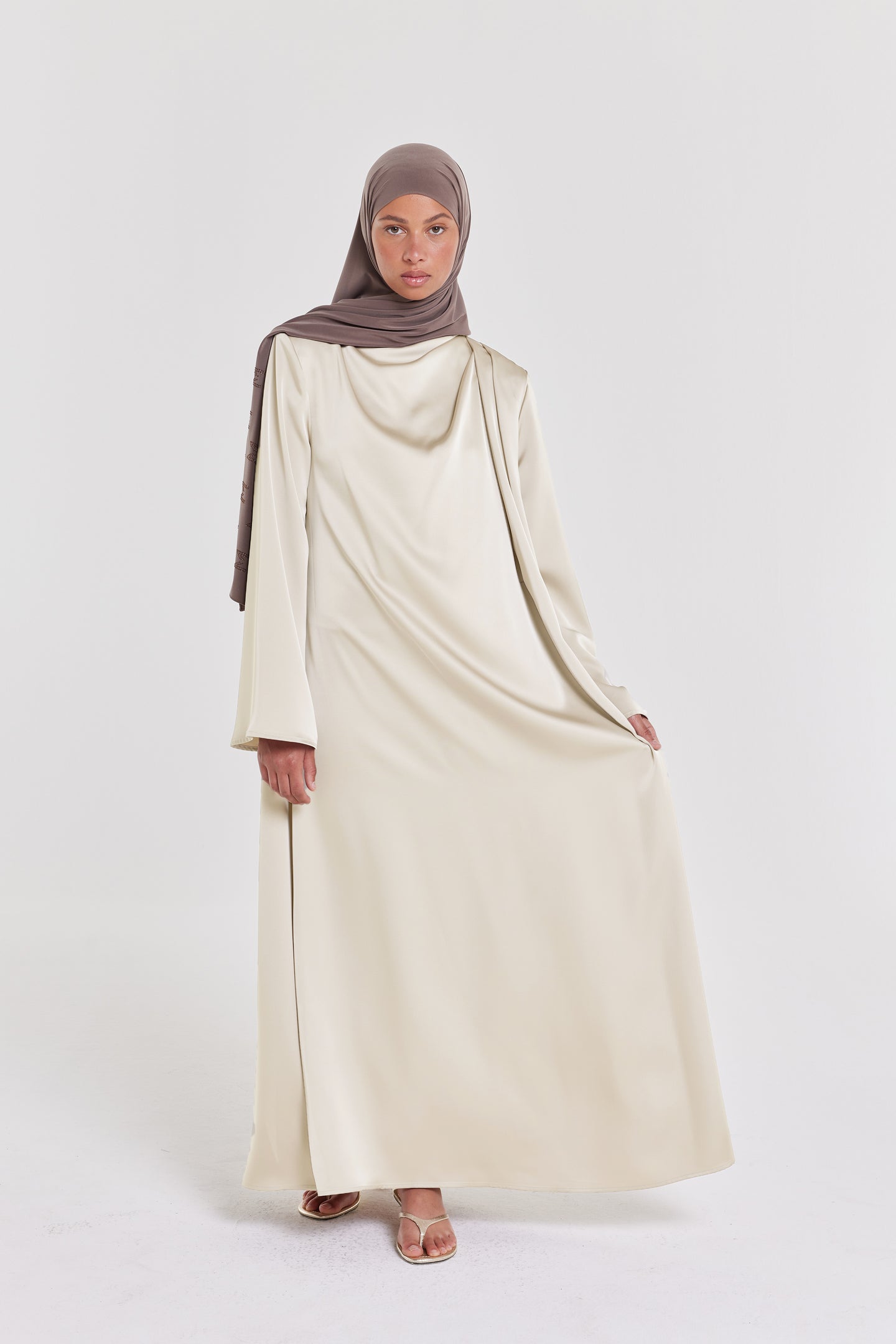 Asymmetric Drape Dress | Light Sand