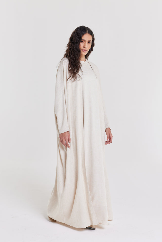Batsleeve Abaya | Beige Melange