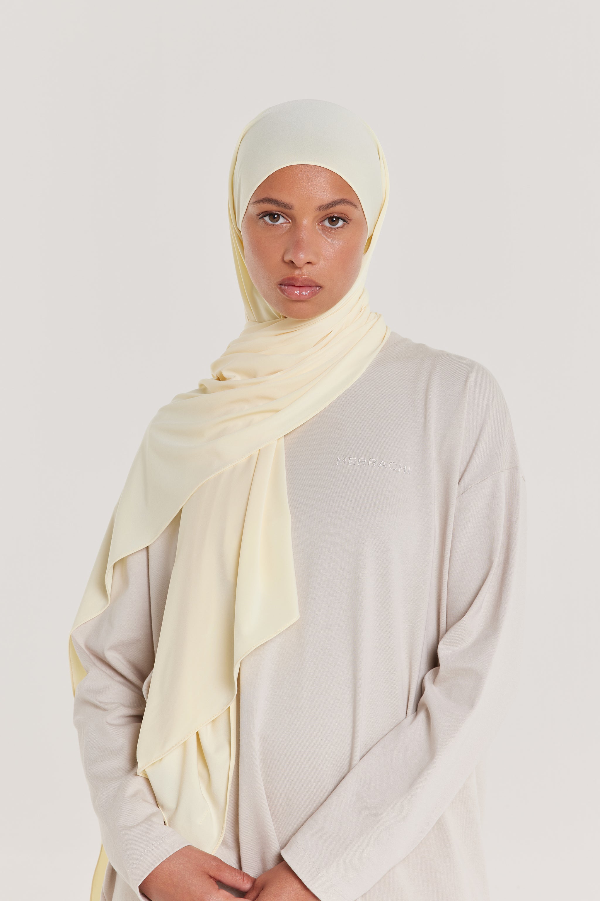 Premium Jersey Scarf | Pale Yellow