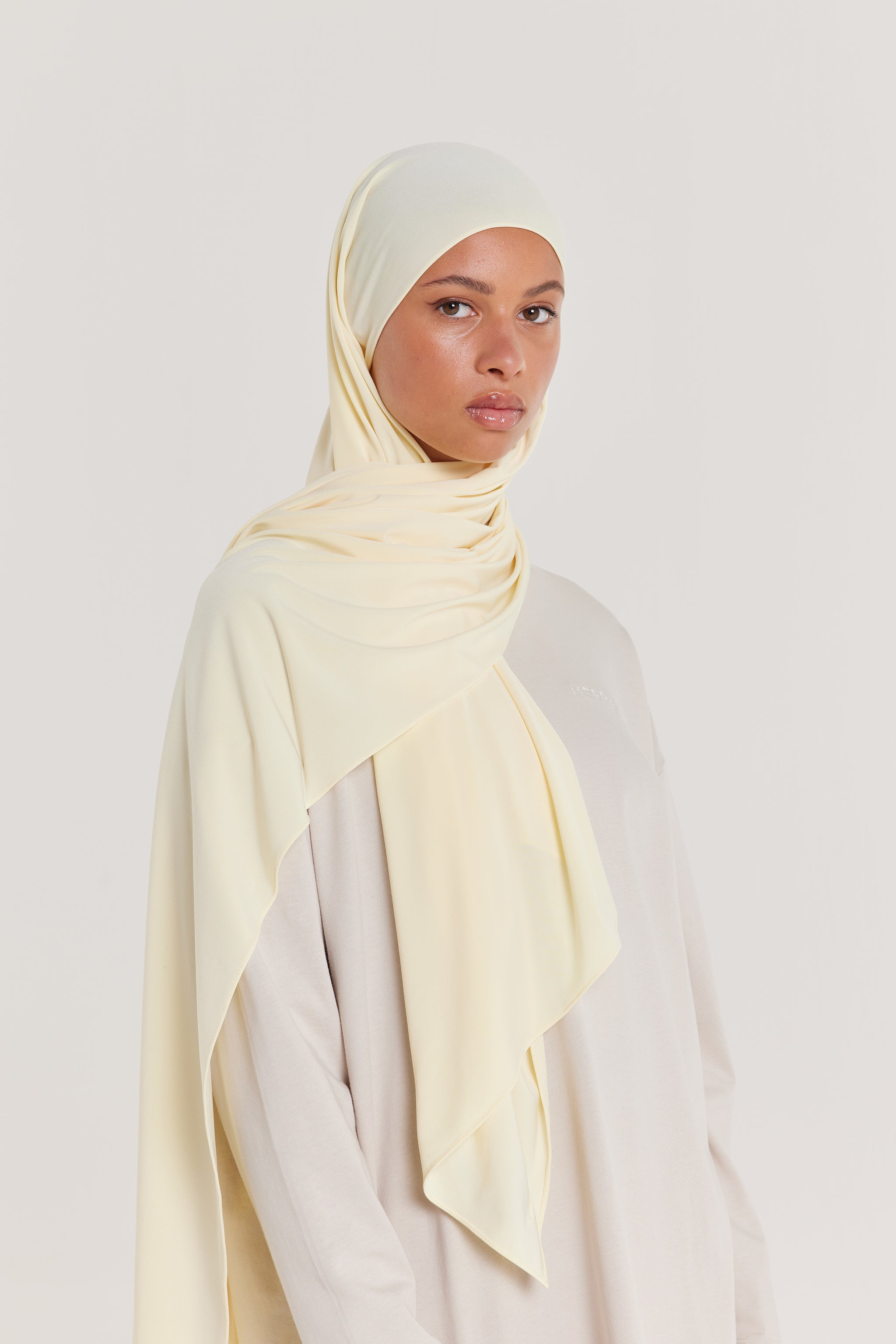 Premium Jersey Scarf | Pale Yellow