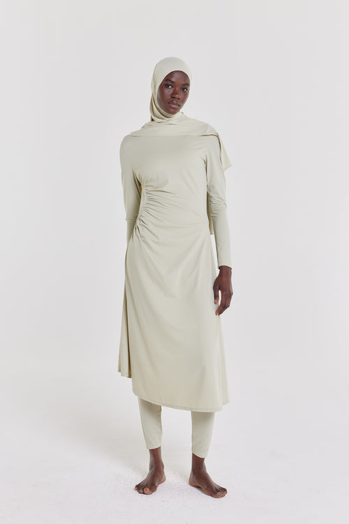 Gathered Swim Dress and Suit | Alfalfa