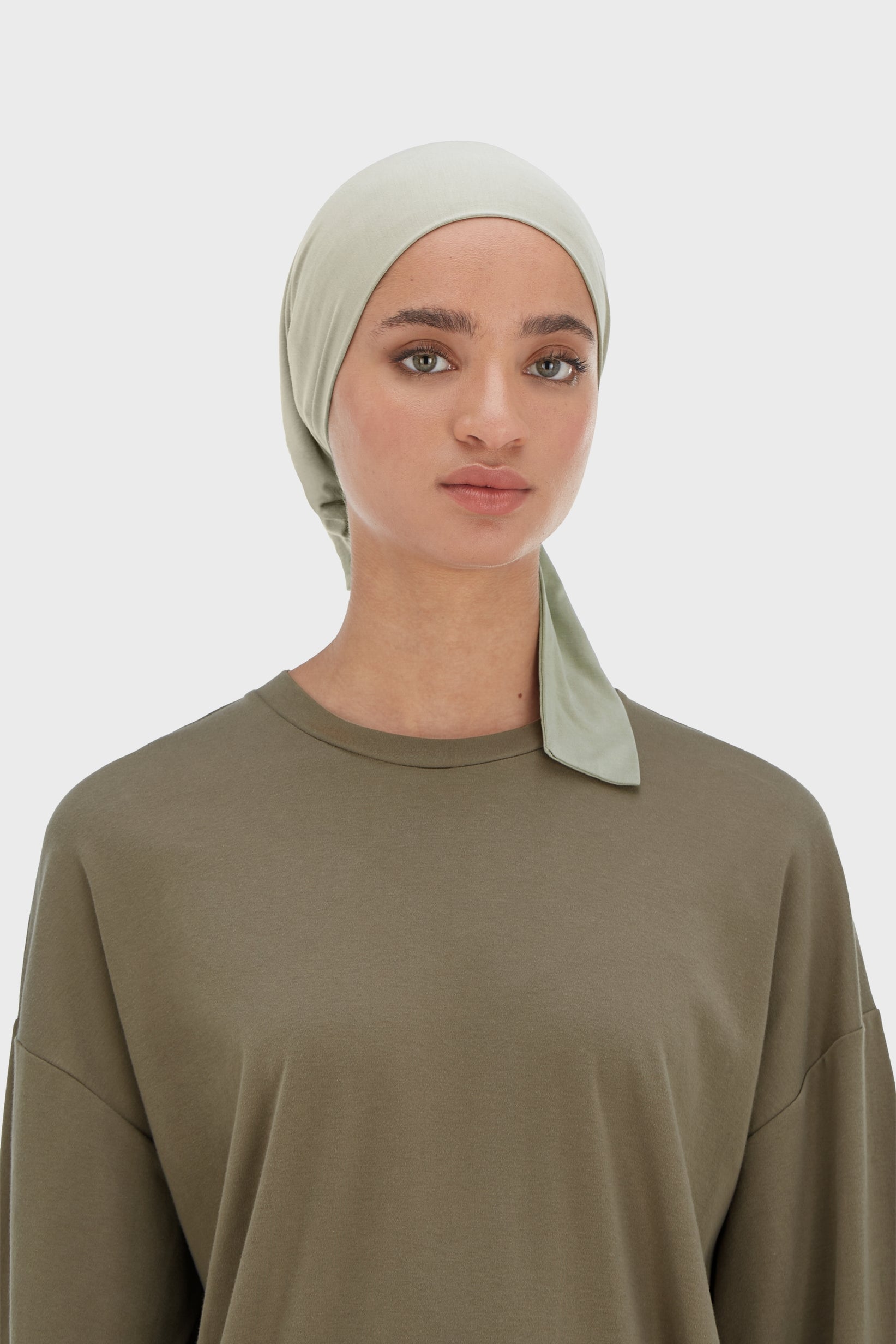 Bamboo Tied Underscarf | Moss Gray