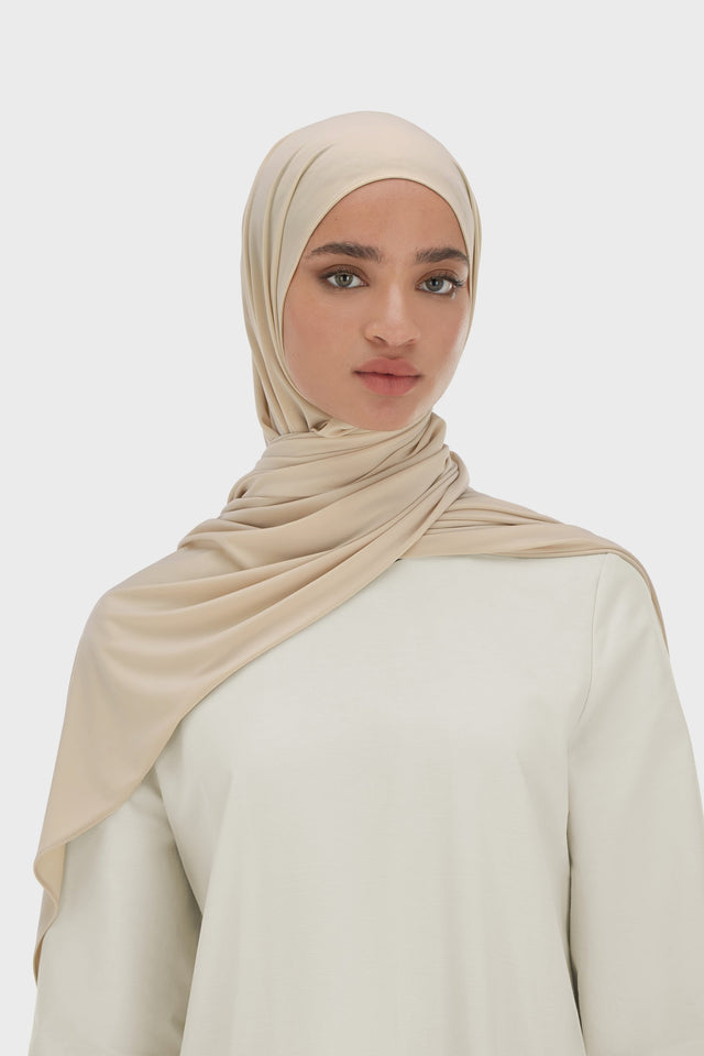 Premium Jersey Scarf | Almond