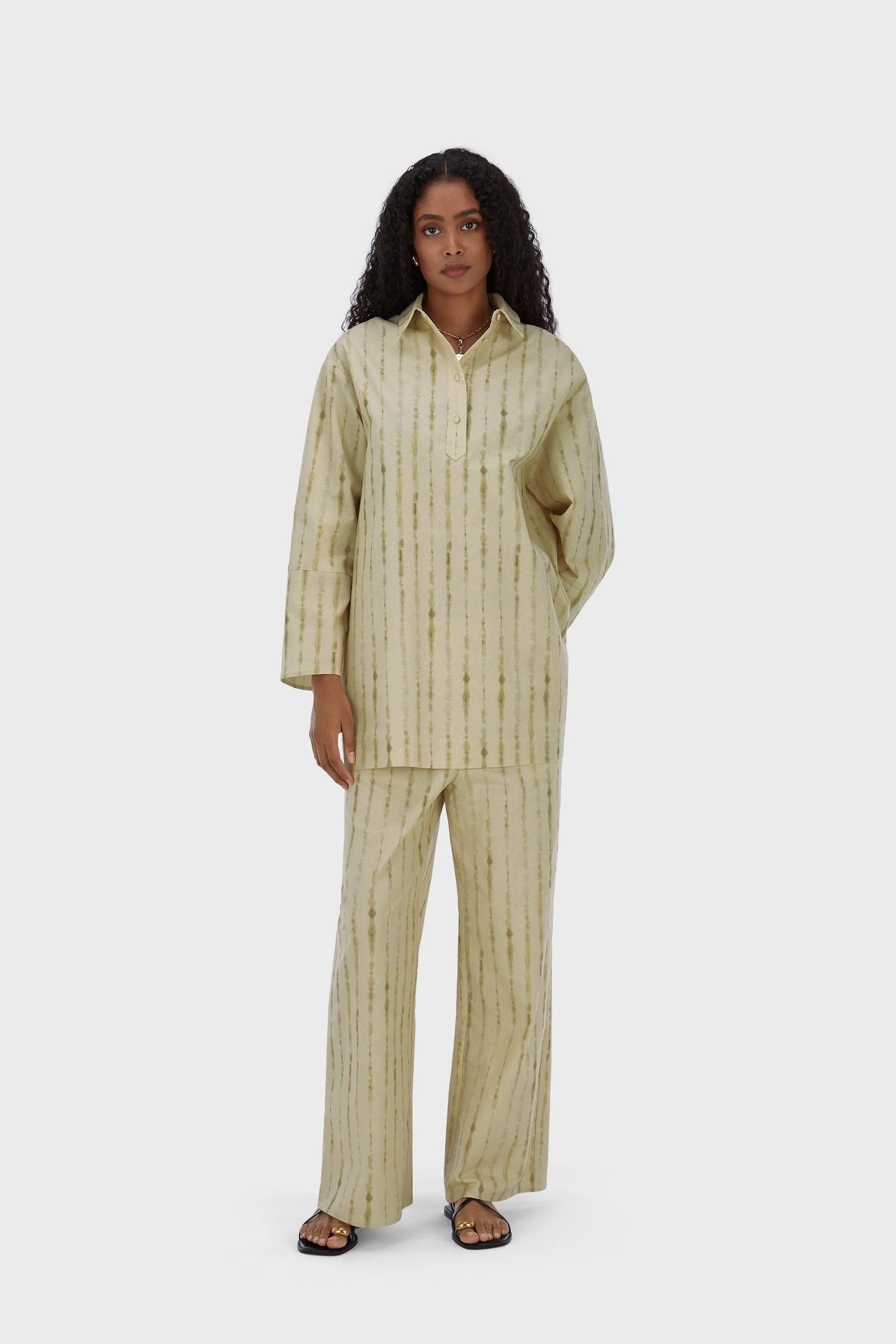 Shibori Pants | Soft Khaki