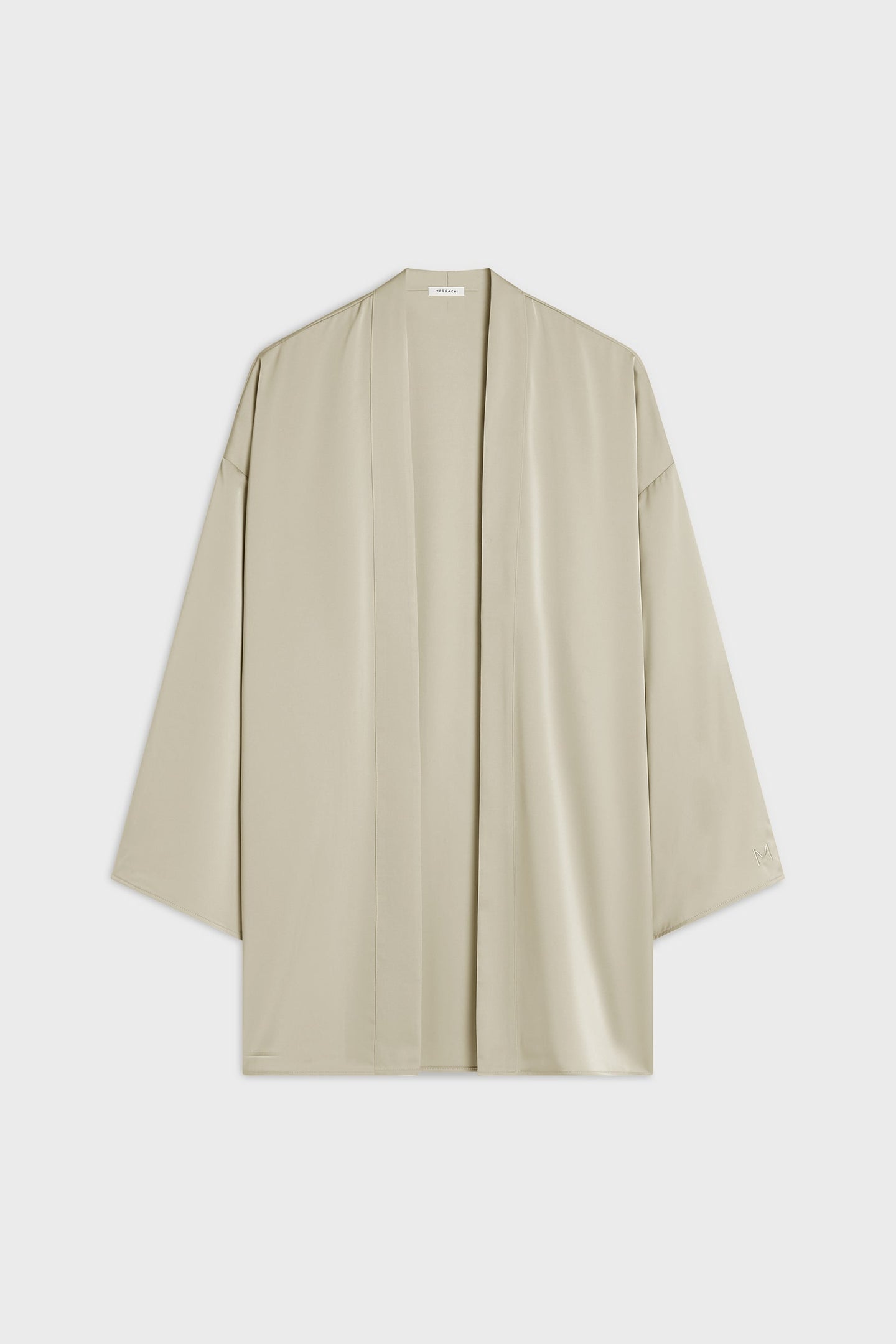 Short Satin Abaya | Moss Gray