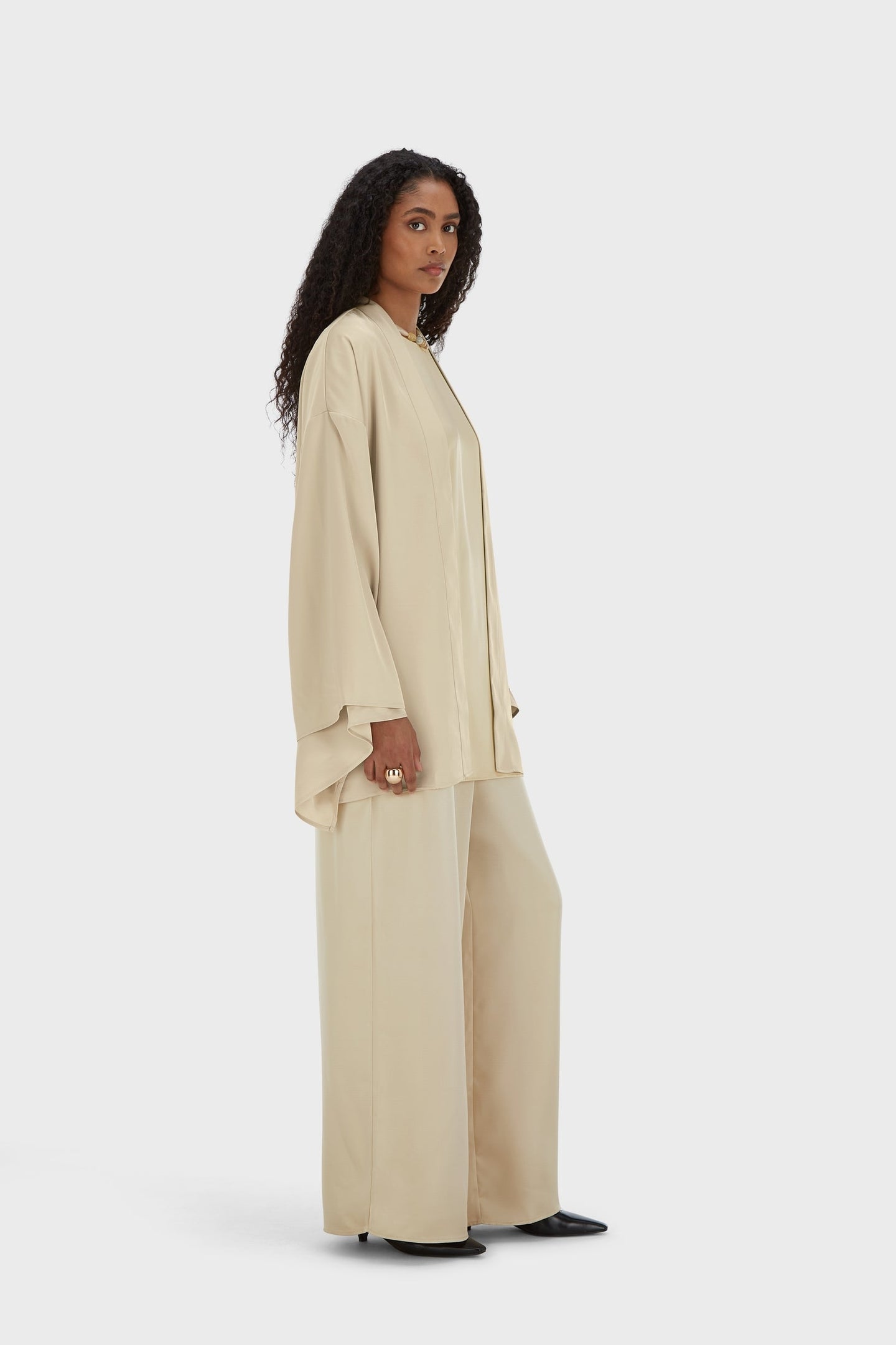 Short Satin Abaya | Brown Rice