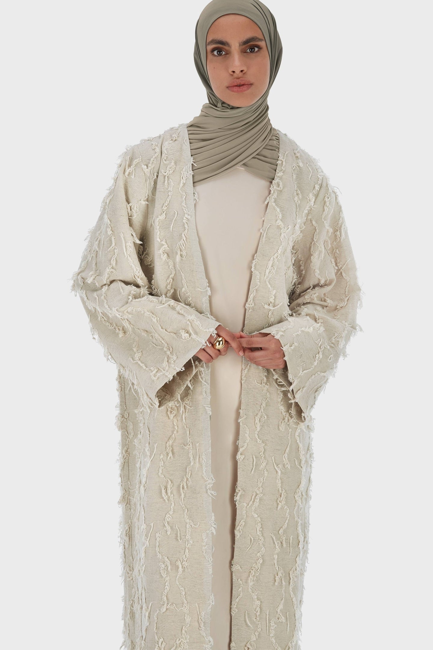 Summer Fil Coupé Abaya | Natural