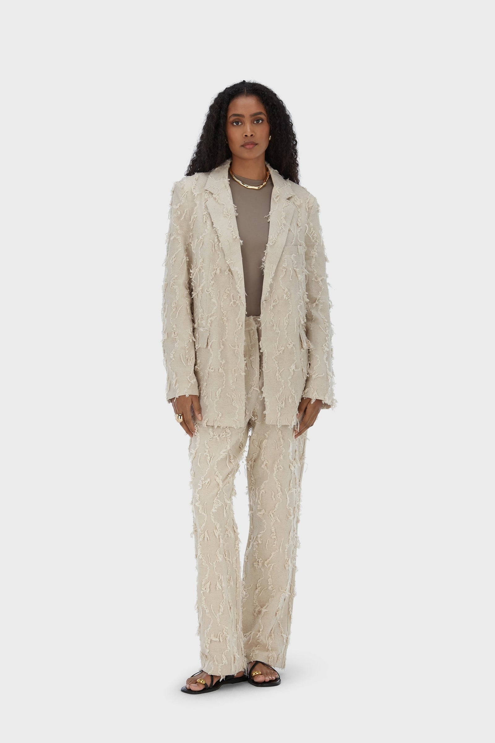 Summer Fil Coupé Pants | Natural