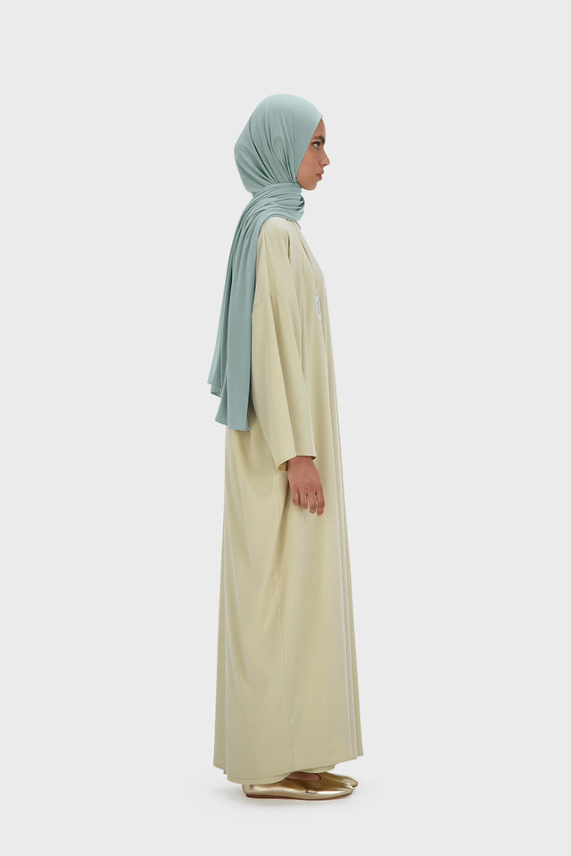 Woven Abaya Regular | Light Moss